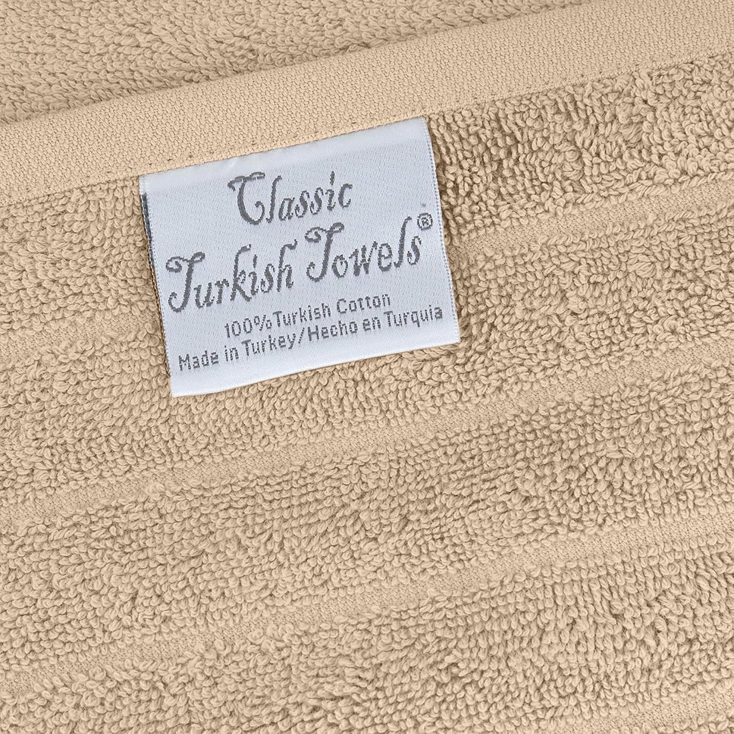 Classic Turkish Towels CTT - Luxury 3 Piece Jumbo Bath Sheets, 100% Turkish Cotton, Absorbent & Ultra Comfy Bath Towel Sheets for Hotels & Spa | 40"x65" (Almond Beige)