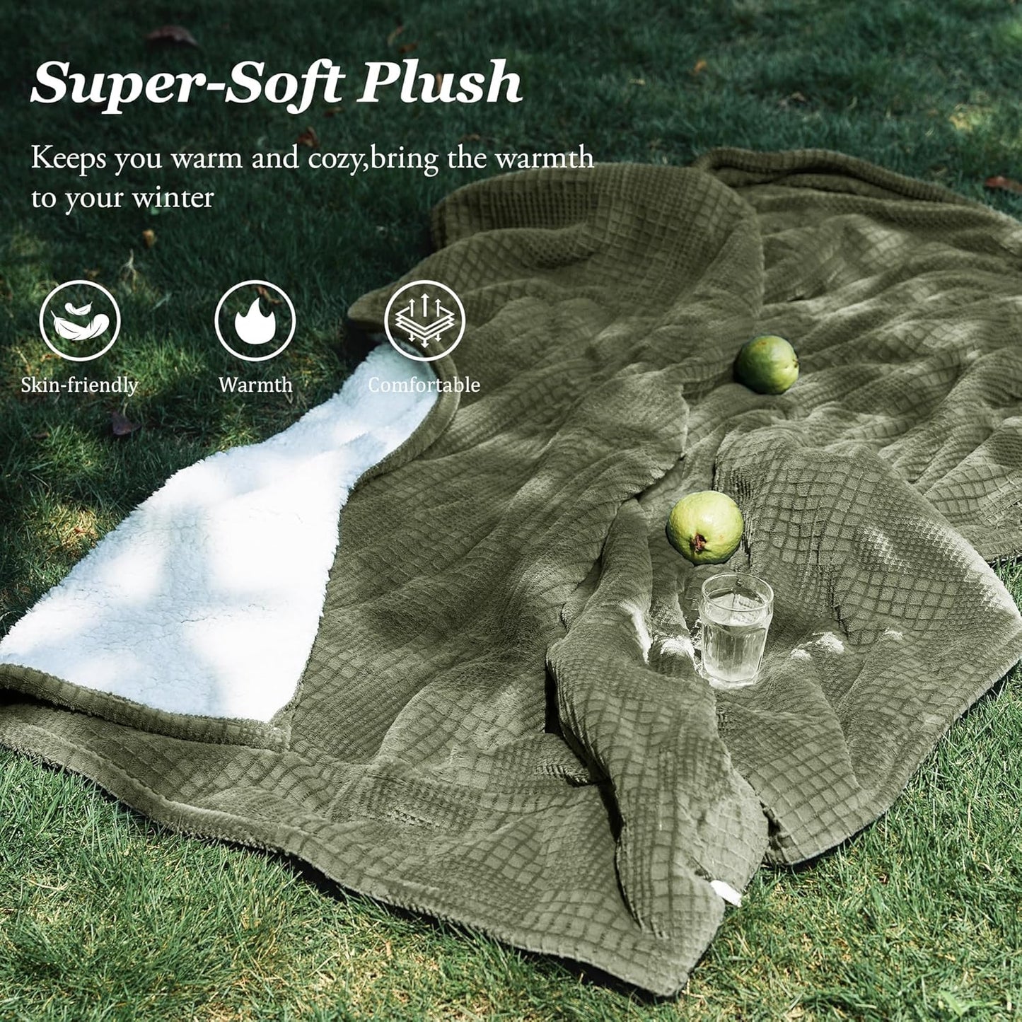Heated Blanket Electric Blanket Throw 50''X60''-Heating Throw with 9 Heat Settings-2-10 Hours Auto Off,ETL Certified,Machine Washable (Gray Green)