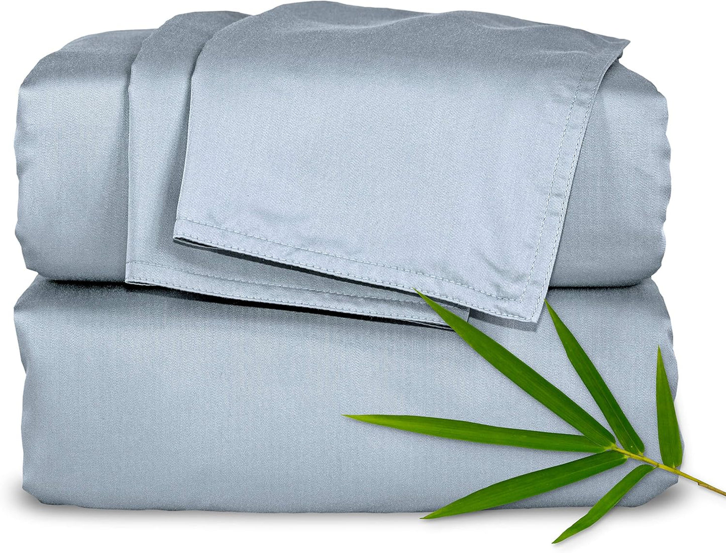 Twin XL Sheets by Pure Bamboo, Genuine 100% Organic Viscose Derived from Bamboo Bed Sheet Set, Luxuriously Soft & Cooling, Double Stitching, Lifetime Quality Promise (Twin XL, Sterling Blue)