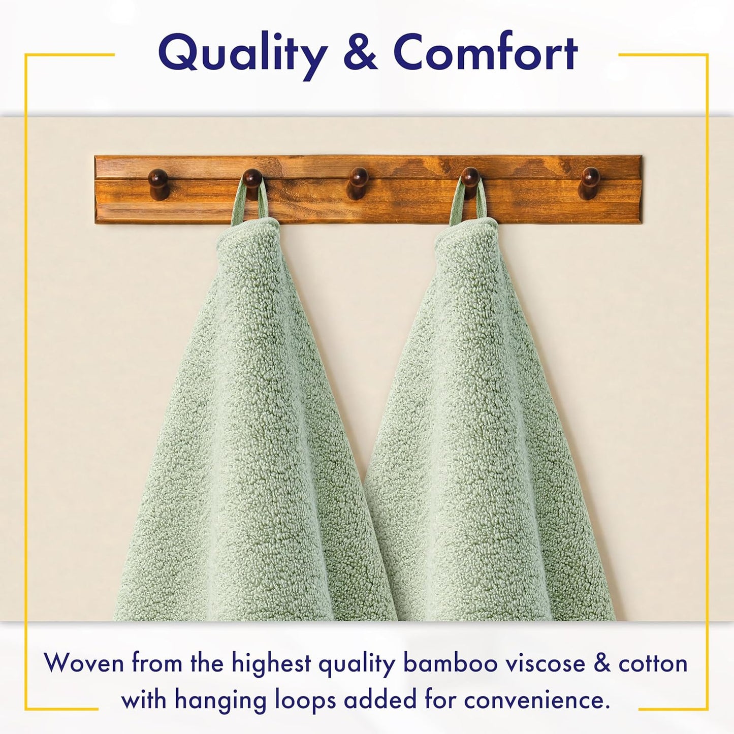 Ultra Soft & Plush Viscose from Bamboo Bath Sheets - 700 GSM Pack of 2 - Extra Large 70x35 in - Super Absorbent & Quick Drying (Eucalyptus Green)