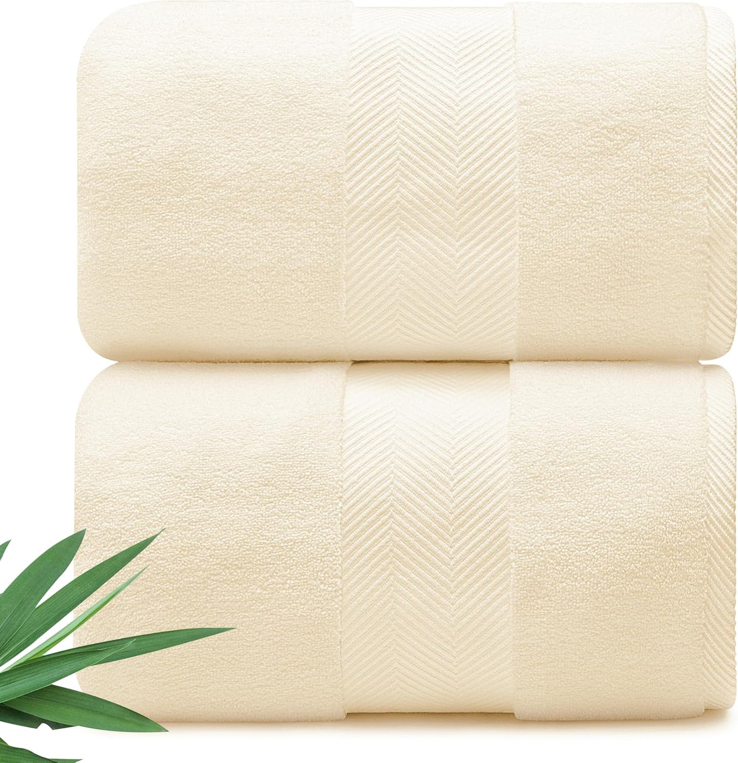Ultra Soft & Plush Viscose from Bamboo Bath Sheets - 700 GSM Pack of 2 - Extra Large 70x35 in - Super Absorbent & Quick Drying (Papyrus)