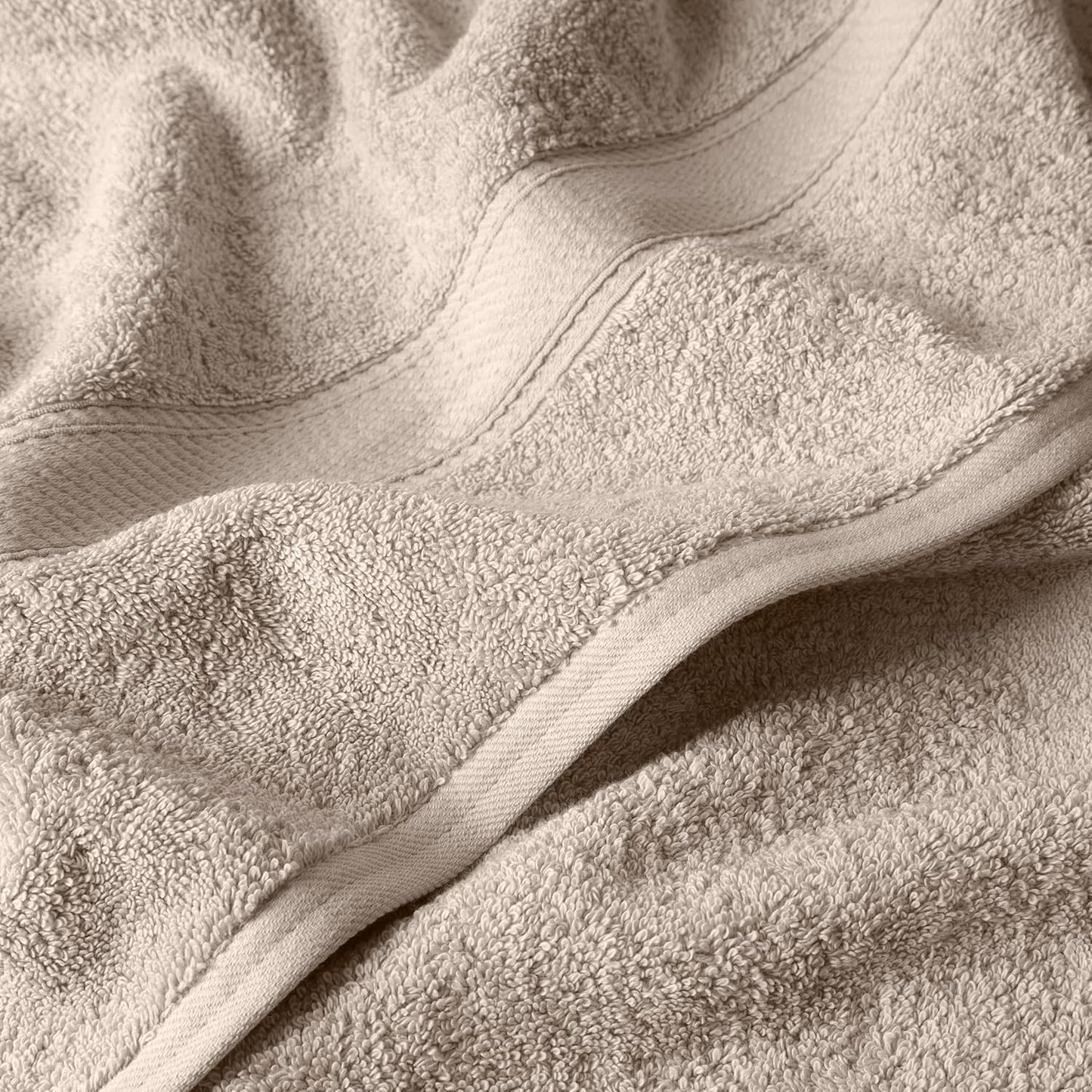 Superior Egyptian Cotton Pile 6 Piece Towel Set, Includes 2 Bath, 2 Hand, 2 Face Towels/Washcloths, Ultra Soft Luxury Towels, Thick Plush Essentials, Guest Bath, Spa, Hotel Bathroom, Stone