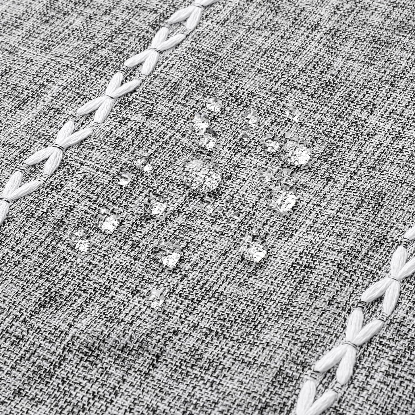 MitoVilla Dark Grey Boho Extra Long Shower Curtain 72 x 84, Dark Grey Modern Farmhouse 84 inch XL Polyester Linen Fabric Shower Curtain Set with Hooks for Cottagecore Country Bathroom Decor