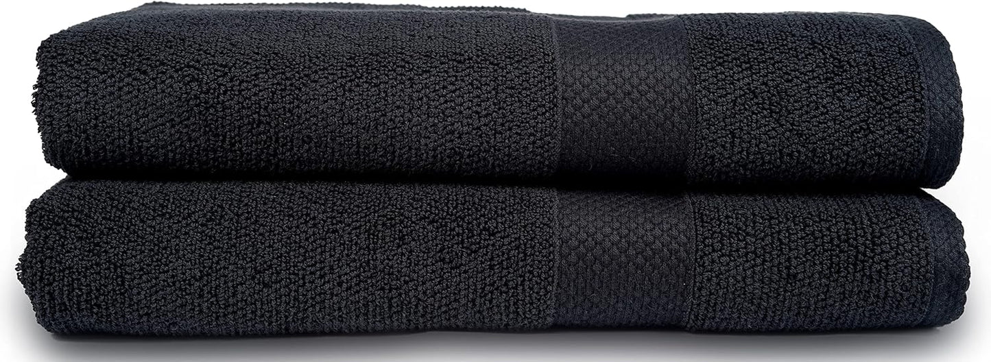 MAURA Premium Bath Sheets 100% Cotton 35x70 Oversized Ultra Absorbent Quick Dry Soft Towel Set for Bathroom Extra Large Bath Towels, Black