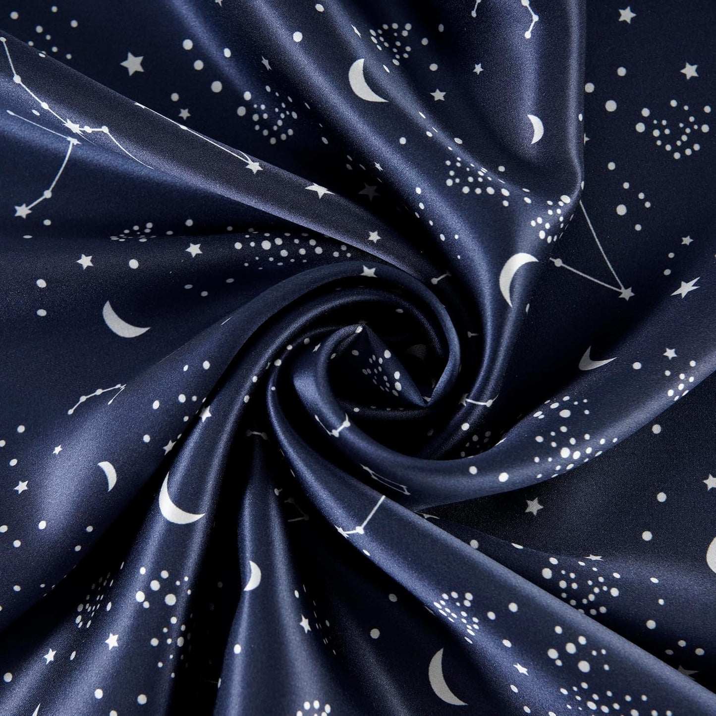 ALASKA BEAR Silk Pillowcase Envelope Closure, 22 Momme 100 Percent Long Overlap Sleeve Mulberry Silk Pillow Case Foldover Design, Machine Washable and NO Zipper, Queen (1, Constellation)