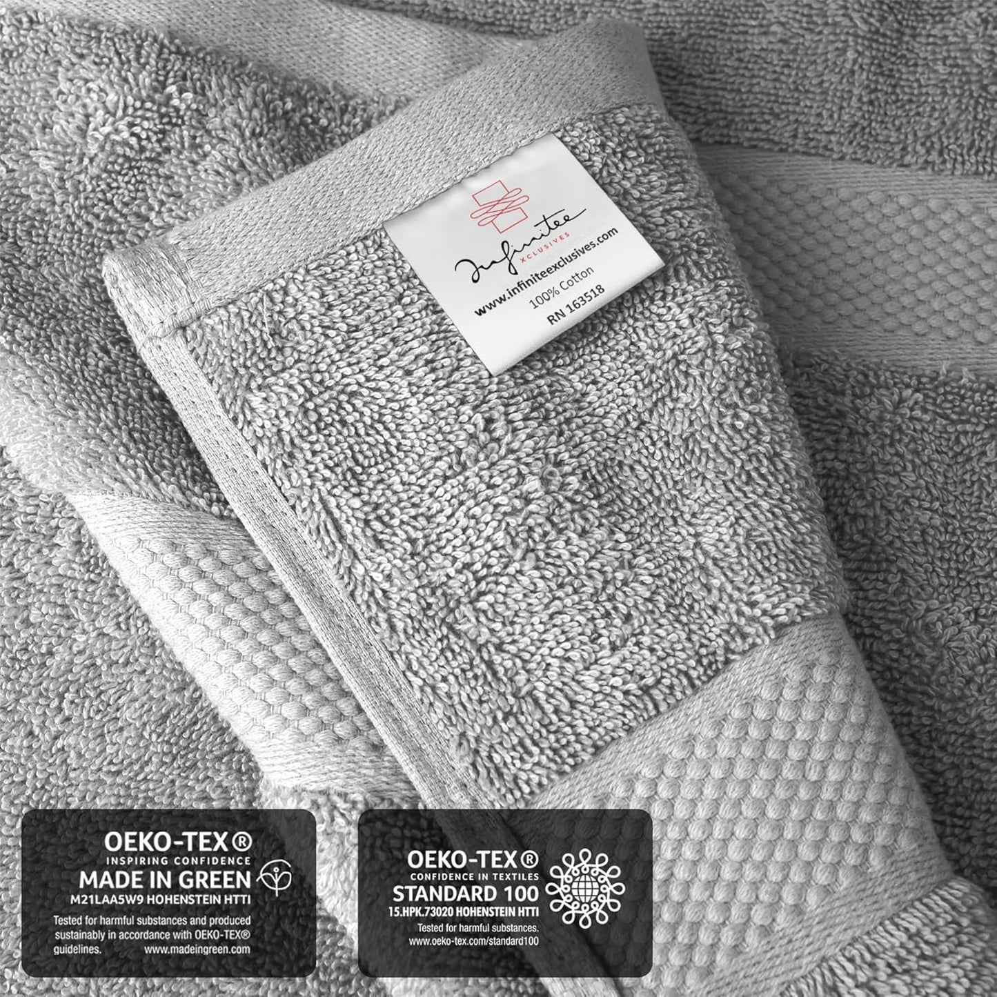 Infinitee Xclusives – Luxury Bath Sheets Towels – 1 Pack 600 GSM (35X70 Inches) – 100% Ring Spun Cotton Large Bath Towels for Bathroom (Charming Grey, Bath Sheets - Pack 1)
