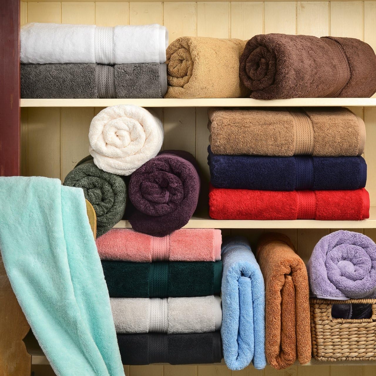 Superior Egyptian Cotton Pile Face Towel/Washcloth Set of 6, Ultra Soft Luxury Towels, Thick Plush Essentials, Absorbent Heavyweight, Guest Bath, Hotel, Spa, Home Bathroom, Shower Basics, Rust