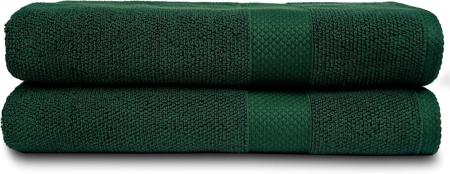 MAURA Premium Bath Sheets 100% Cotton 35x70 Oversized Ultra Absorbent Quick Dry Soft Towel Set for Bathroom Extra Large Bath Towels, Midnight Green