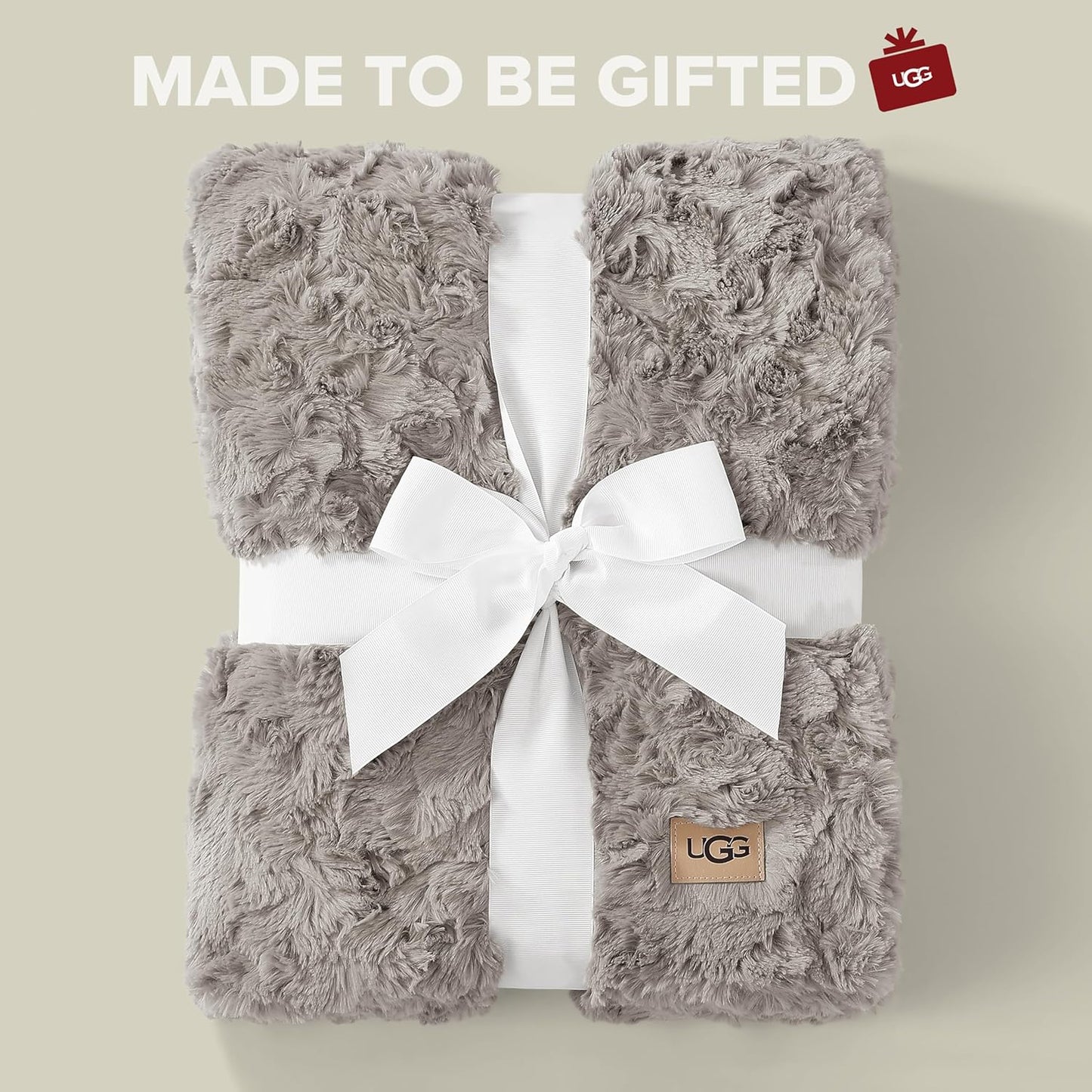 UGG Faux Fur Twin Blanket, Double-Sided Fluffy Blanket, Cozy Oversized Throw for Couch, Washable Bedding for Twin XL Bed, Luxury Home Decor, 66" x 90", Seal Grey (Adalee)