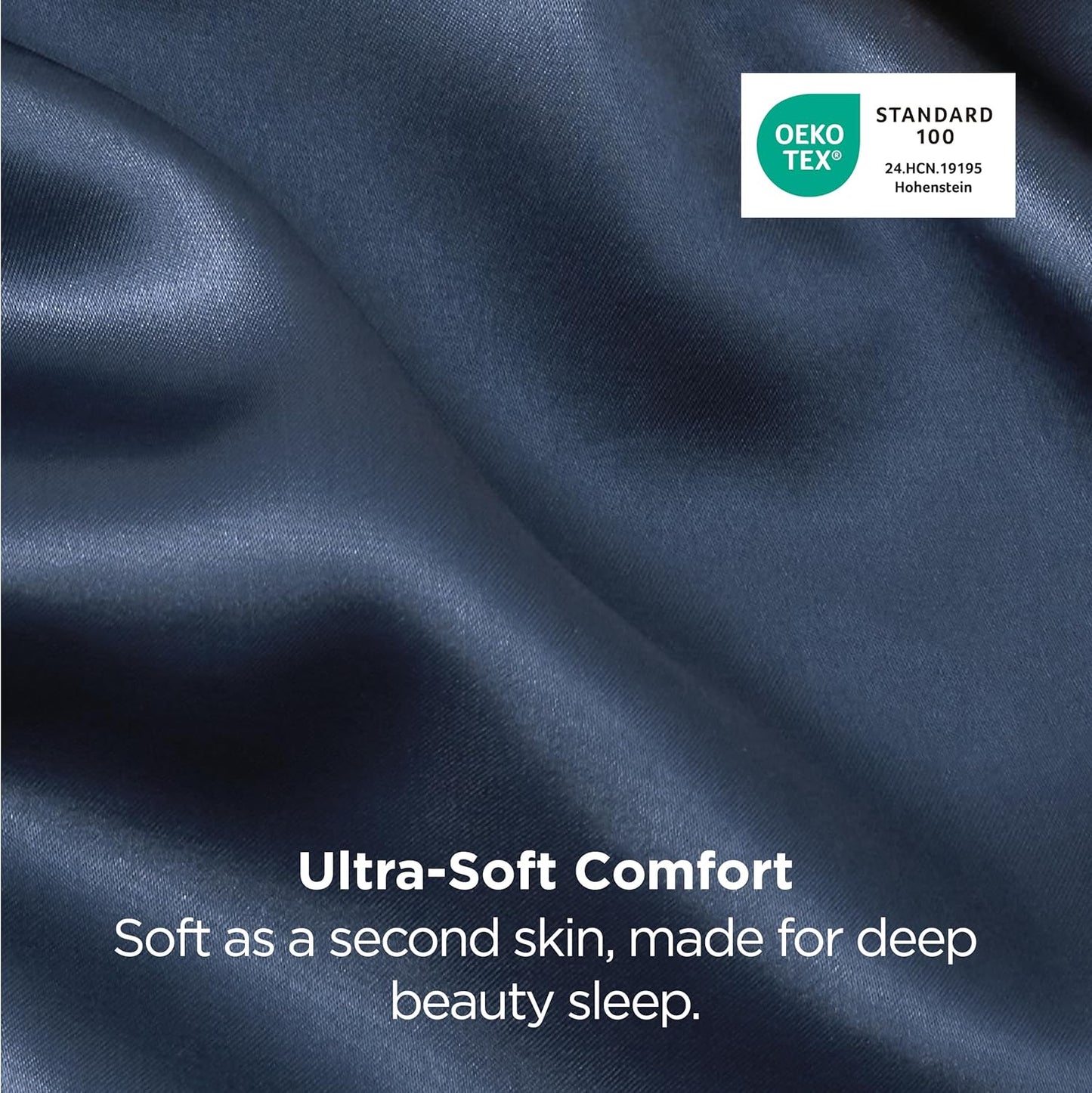 Bedsure King Size Satin Pillowcase Set of 2 - Blue Silky Pillow Cases for Hair and Skin with Envelope Closure, Similar to Silk Pillow Cases, Gifts for Women Men, 20x36 Inches, 2pcs