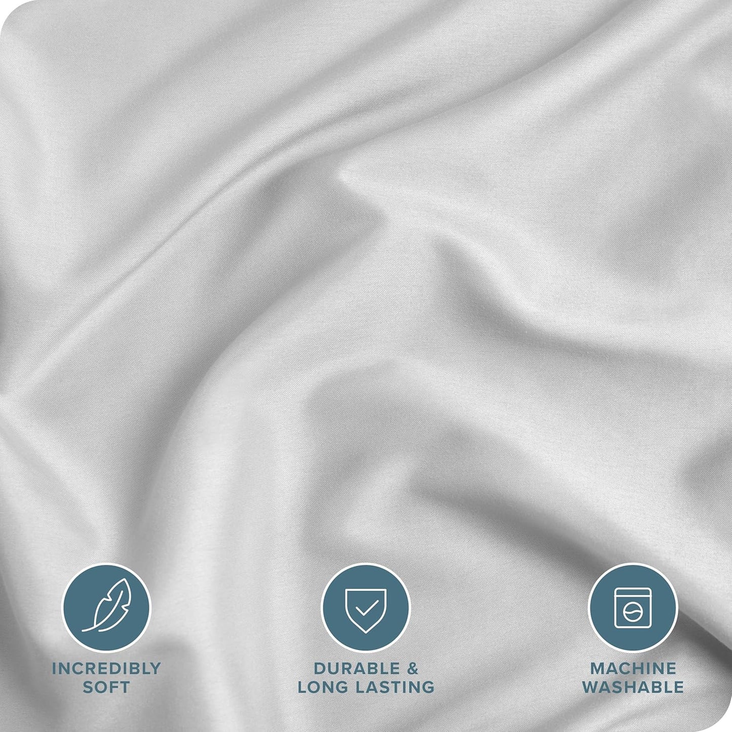 Bare Home Bedding Duvet Cover King Size - Premium 1800 Super Soft Collection - Lightweight, Cooling - Soft Breathable Bedding Duvet Cover (King, Cloud Grey)