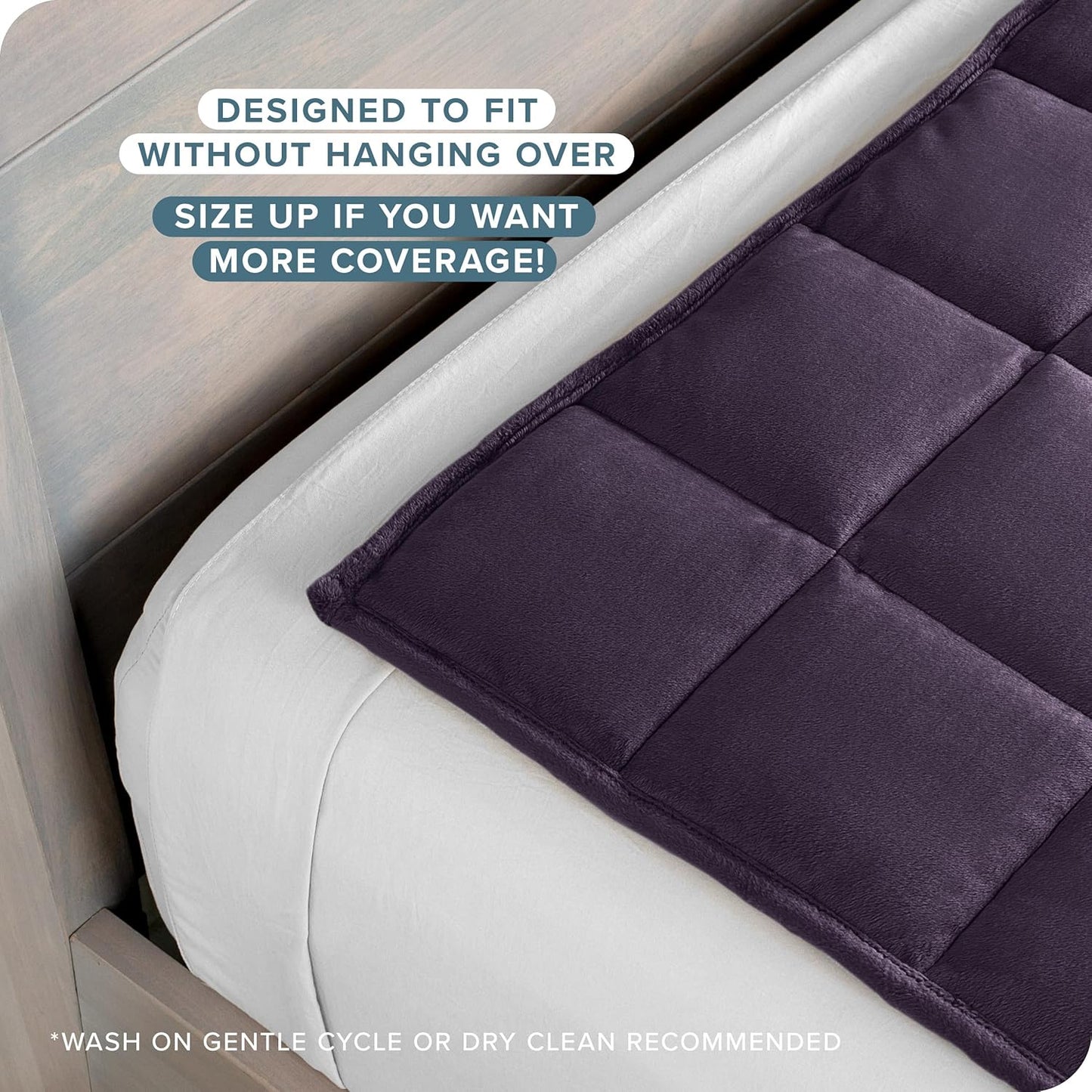Bare Home Weighted Blanket Twin or Full Size 10lb (40" x 60") - Minky Fleece - Premium Heavy Blanket Nontoxic Glass Beads (Eggplant, 40"x60")
