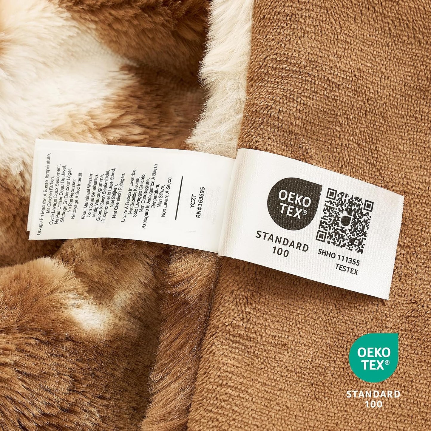 Cozy Bliss Faux Fur Throw Blanket for Couch, Fuzzy Soft Plush Thick Striped Blanket for Sofa Bedroom Living Room, 50 * 60 Inches Tie-dye Brown