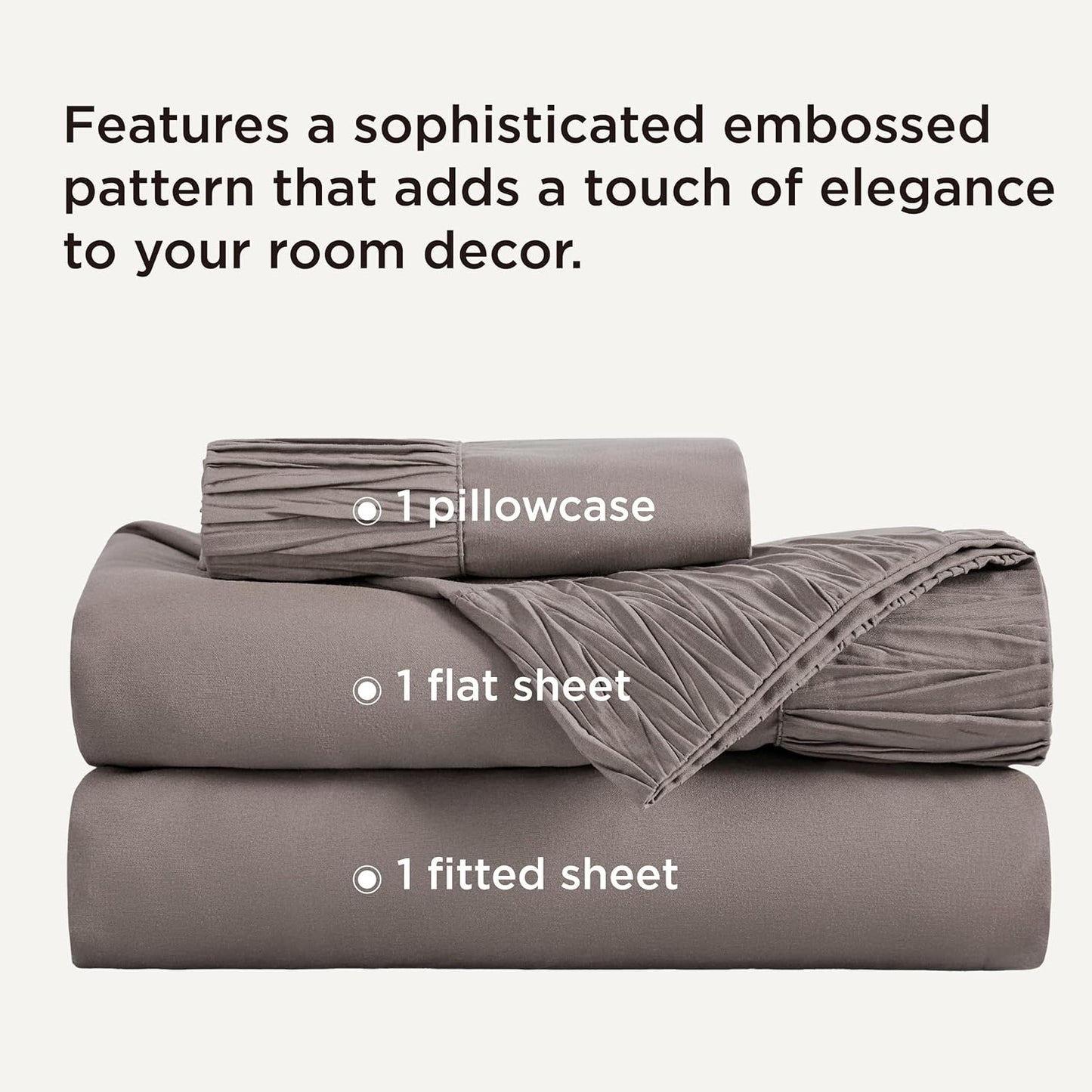 Bedsure Twin XL Sheet Sets Dorm Bedding - 3 Pieces Soft Extra Long Twin Sheets, Hotel Luxury, Easy Care Microfiber for Women, Men, Taupe