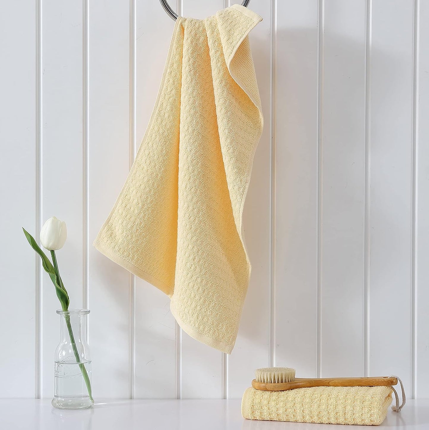 Tommy Bahama - Hand Towels, Soft & Absorbent Cotton Towels, Low Linting & Fade Resistant (Northern Pacific Yellow, 2 Piece)