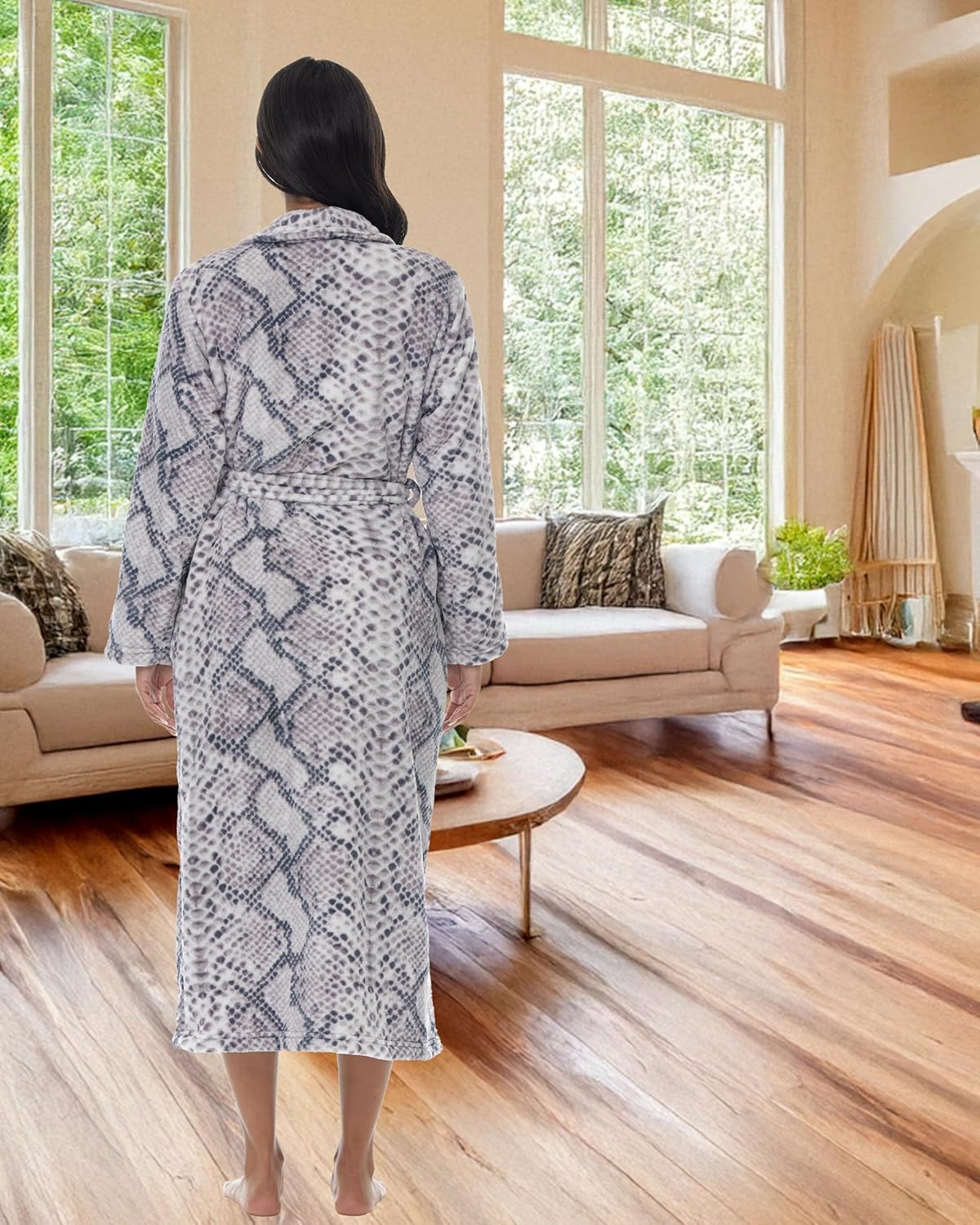 Alexander Del Rossa Plush Robe for Women, Long Fleece Winter Bath Robe, Plus Size