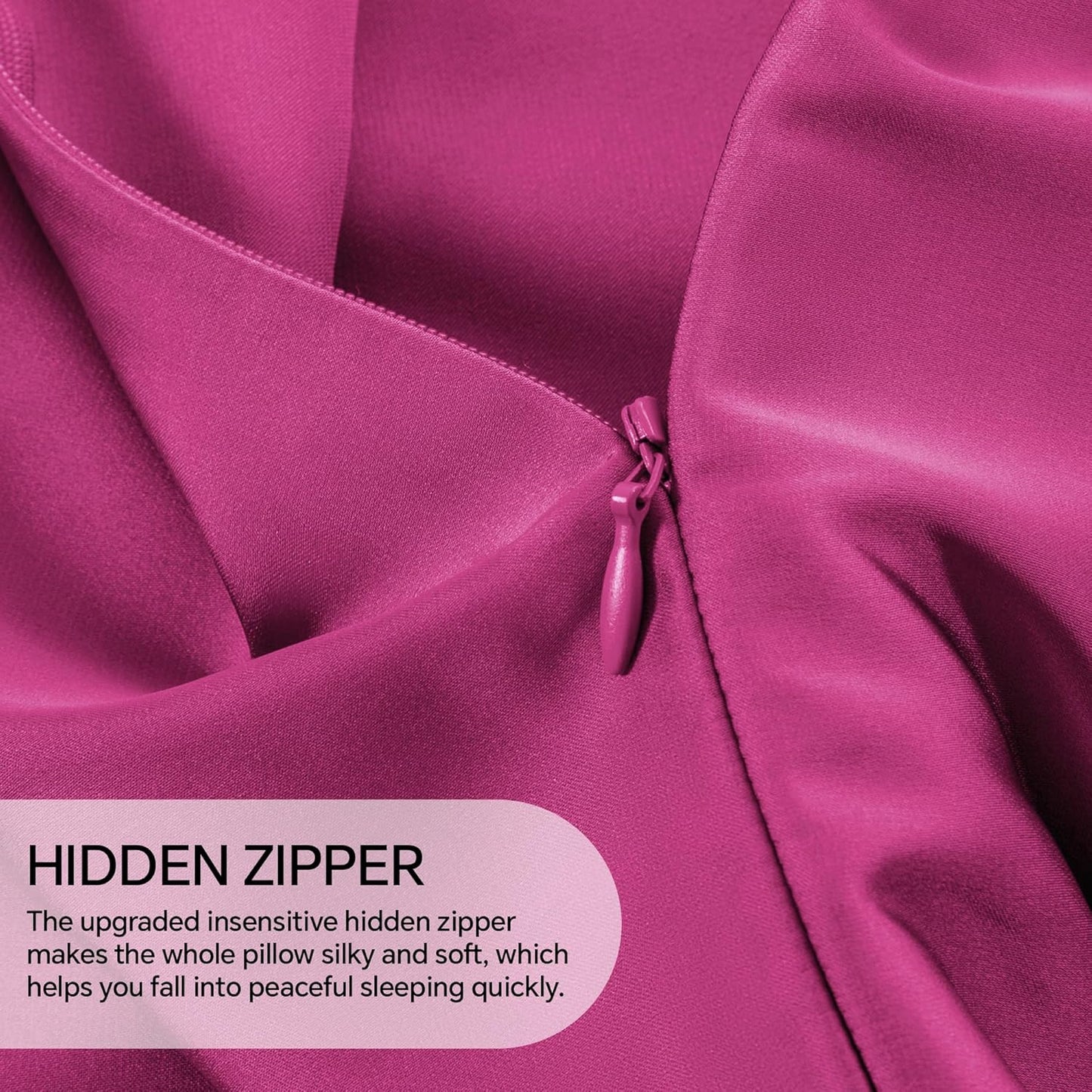 INFIIXSO Silk Pillow Cases 2 Pack Standard Size, Ultra Smooth & Soft Mulberry Silk Pillow Case for Hair and Skin, Breathable Cooling Silk Pillowcase with Hidden Zipper (Hot Pink, 20x26 Inches)