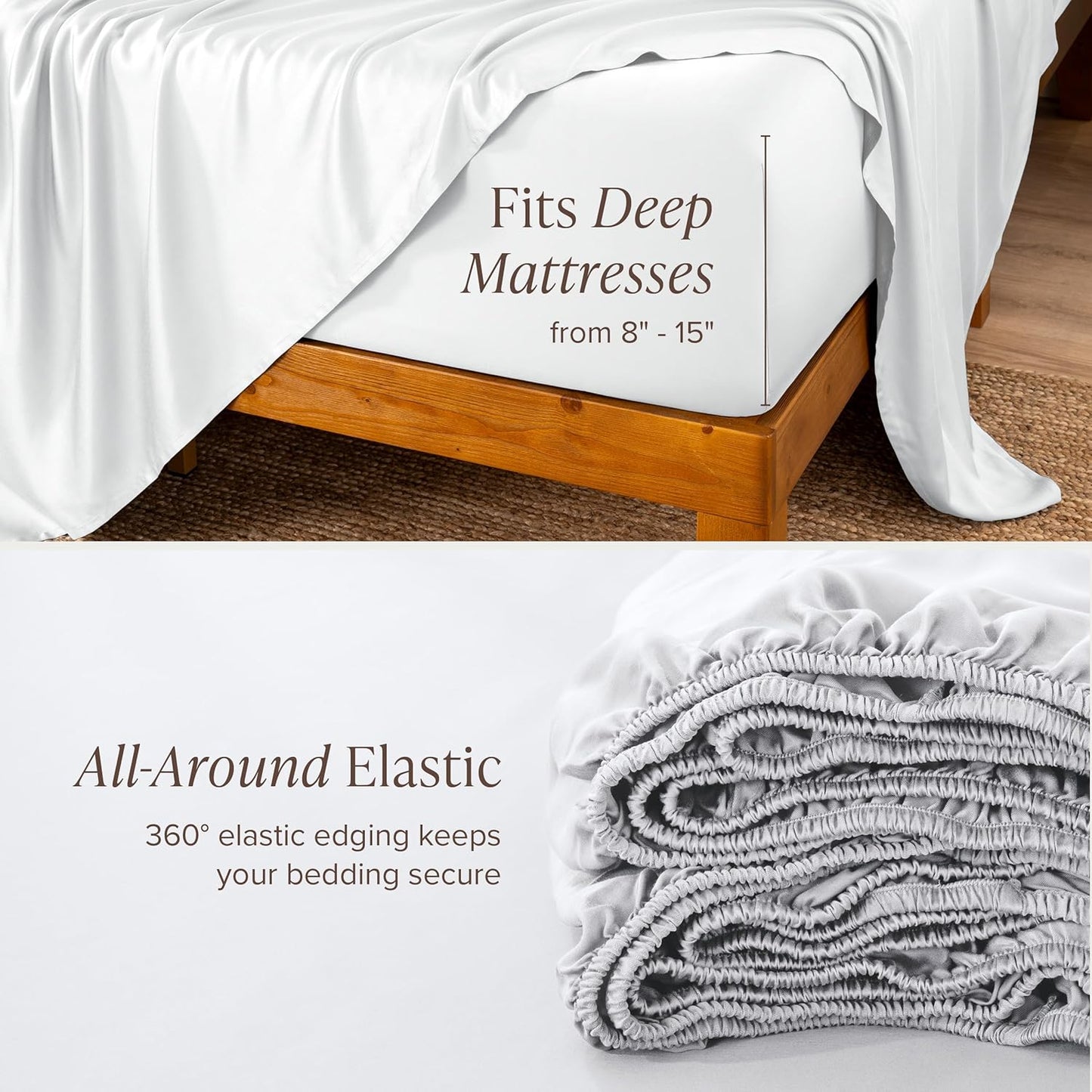 Bare Home 100% Rayon Made from Bamboo Luxury Twin XL Sheet Set - 3 Piece Bedding Set - Deep Pockets - Cooling & Breathable - Easy Fit - Soft Bedding Sheets & Pillowcases (Twin XL, White)
