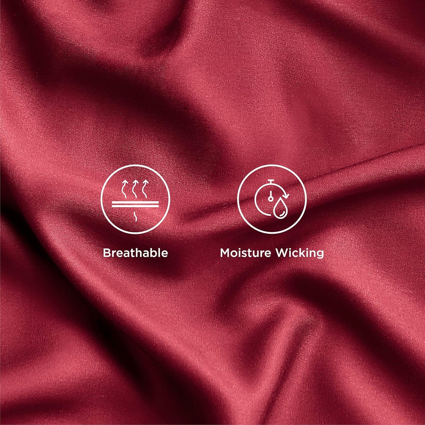 Bedsure Twin Sheets Set, Cooling Sheets Twin Size Bed Set, Rayon Derived from Bamboo, Twin Size Sheets, Breathable & Soft Bed Sheets, Hotel Luxury Silky Bedding Sheets & Pillowcases, Burgundy
