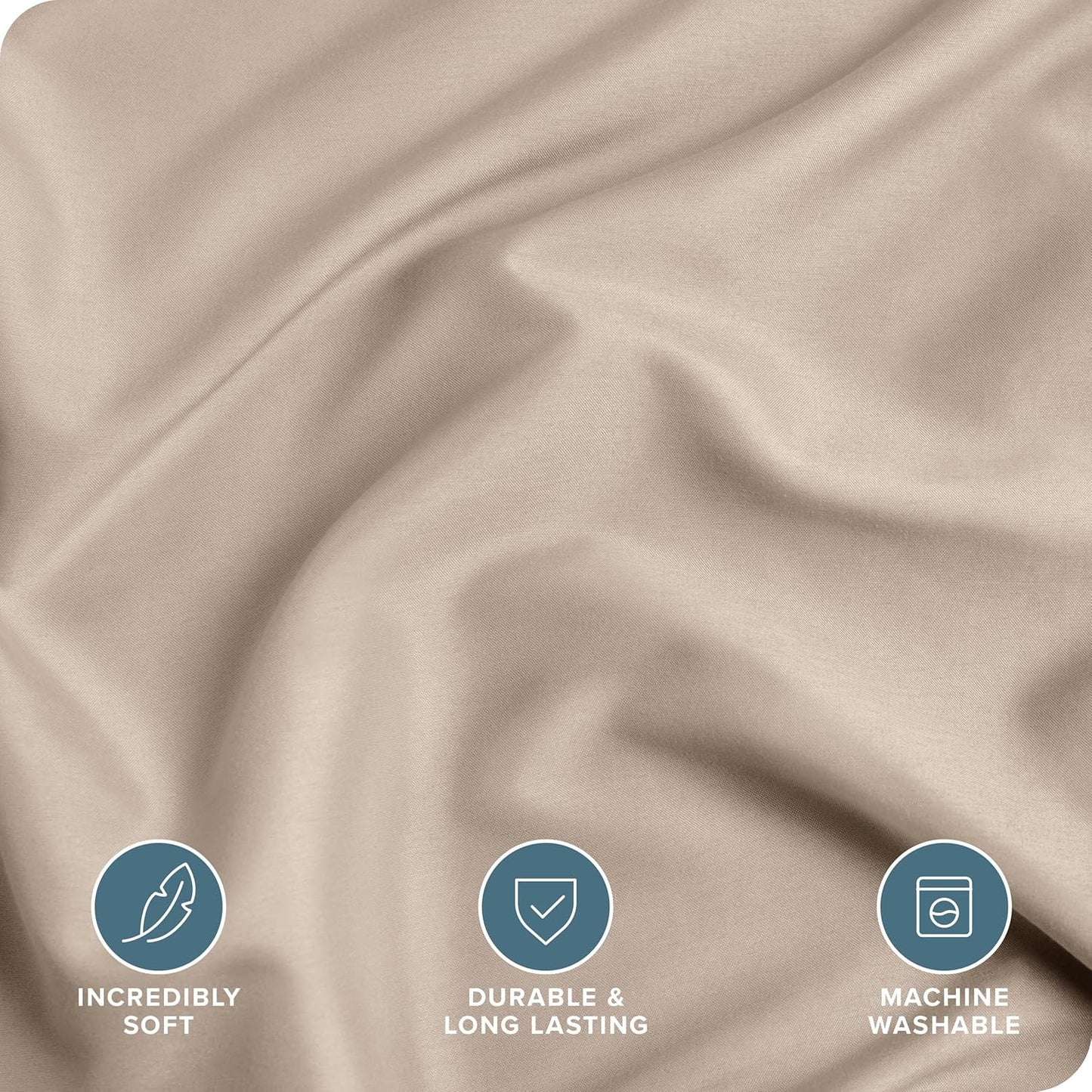 Bare Home Bedding Duvet Cover Queen Size - Premium 1800 Super Soft Collection - Lightweight, Cooling - Soft Breathable Bedding Duvet Cover (Queen, Pebble)