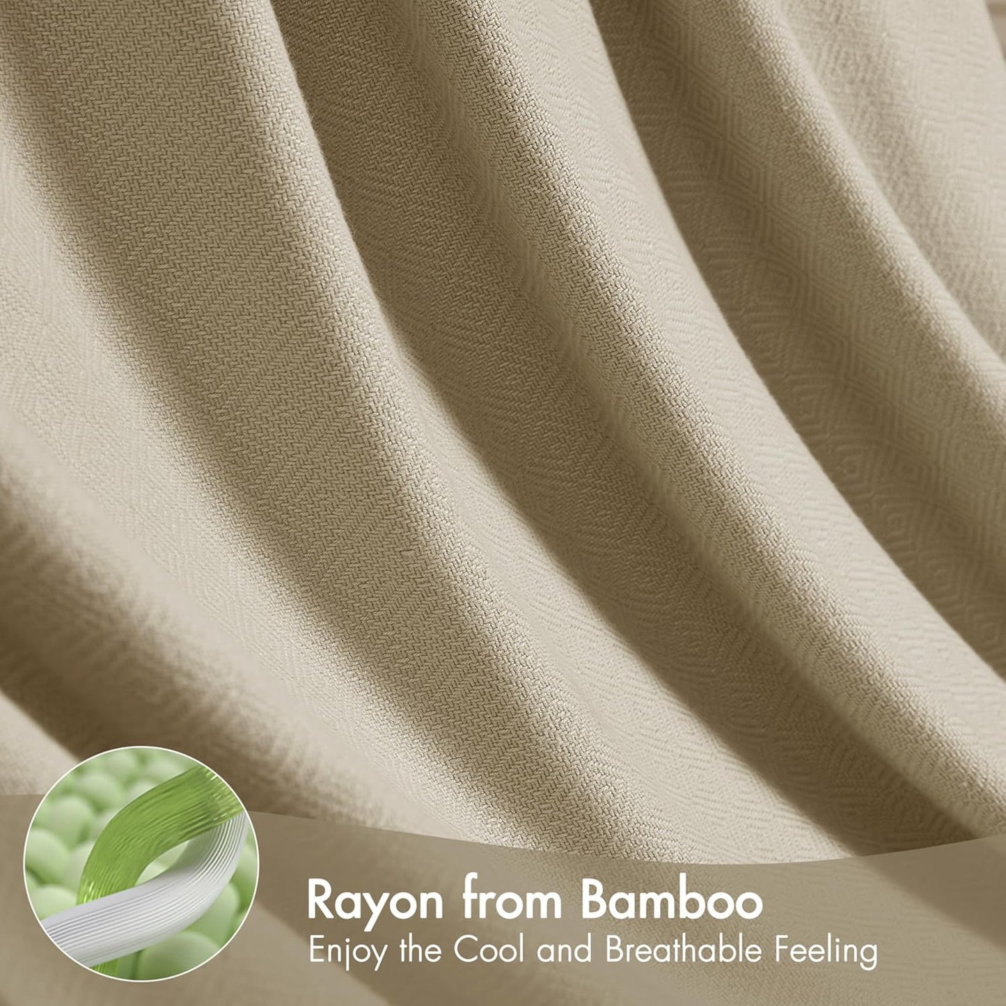 Madison Park Twin Size Blanket, 70% Rayon Bamboo-Based, 30% Cotton, Breathable for Hot Sleepers Menopause, Ultra Soft and Snag-Resistant, Summer Blanket for Bed or Couch, Twin 66"x90", Khaki