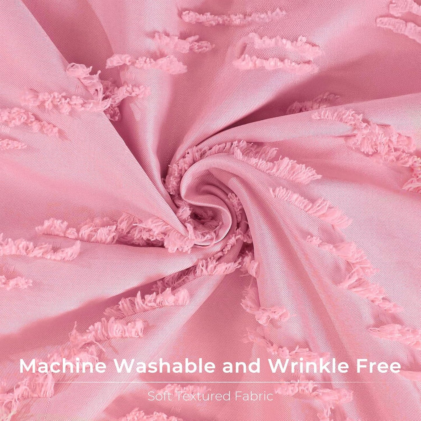 Pink Boho Shower Curtain Pretty Cute Shower Curtain Tufted Chervon Textured Modern Minimalist Striped Shower Curtains Pink, 72 x 72