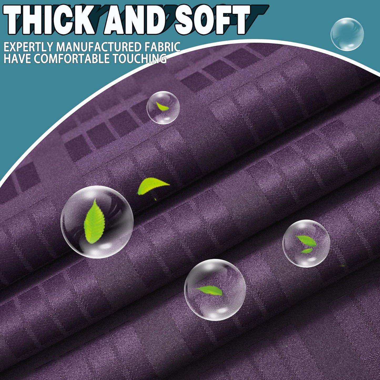 Conbo Mio Stall No Hook Shower Curtain with Snap in Liner Set, Hotel Luxury Purple Shower Curtains for Bathroom with See Through Top Window, Waterproof, Washable 36W x 74H