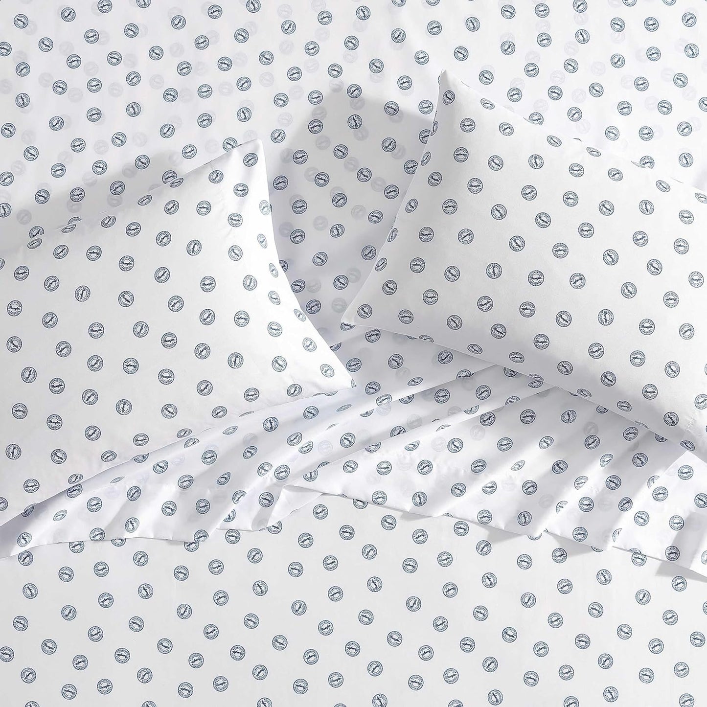 Wrangler - Full Bed Sheets, Breathable & Wrinkle Resistant Bedding, Includes Matching Sham & Pillowcases, Dorm Essentials (Tossed Button Blue)