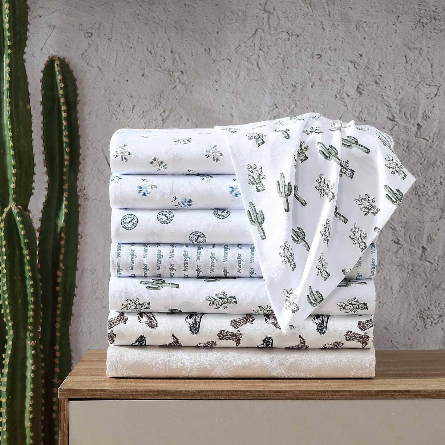 Wrangler - Full Bed Sheets, Ultra-Soft & Lightweight Bedding with Matching Pillowcases, Lightweight Bed Set for All Season Comfort, Oeko-Tex Certified (Cacti Green)