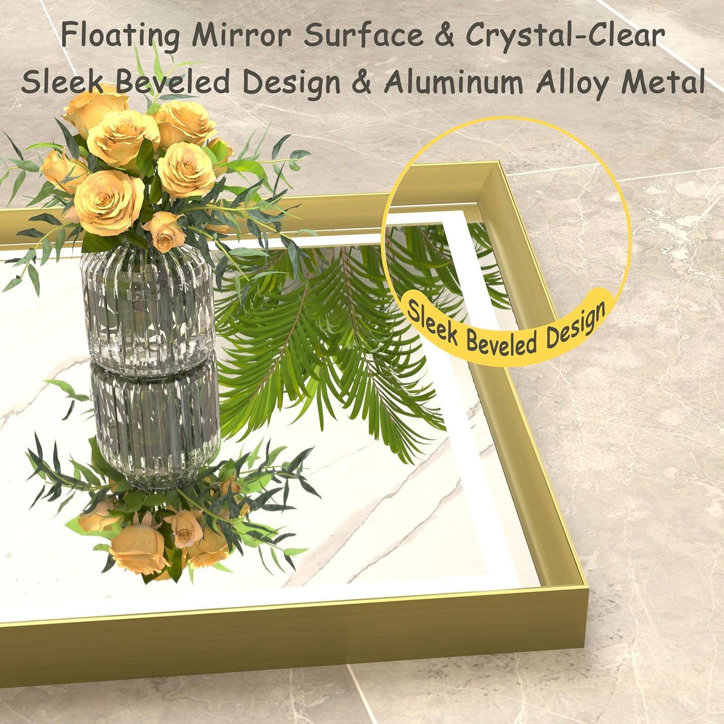 40x30 Inch Gold LED Mirror for Bathroom, 3 Color Temperatures (3000K/4500K/6000K), Anti-Fog, Dimmable Lights, Memory Function, Horizontal/Vertical Wall Mounted