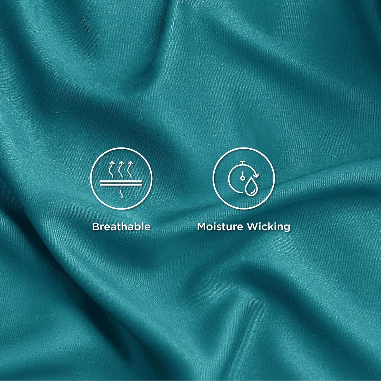 Bedsure King Size Sheets Set, Cooling Sheets for Hot Sleepers, Rayon Derived from Bamboo, Breathable & Soft, Deep Pocket Up to 16 Inches, Hotel Luxury Silky Bedding, Turquoise