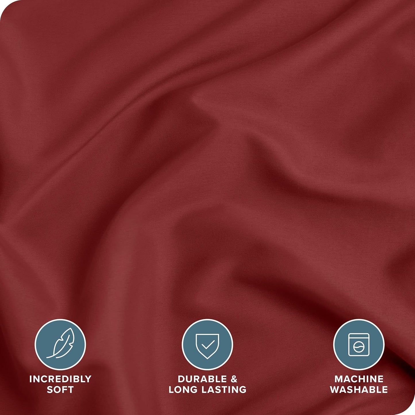 Bare Home Bedding Duvet Cover Queen Size - Premium 1800 Super Soft Collection - Lightweight, Cooling - Soft Breathable Bedding Duvet Cover (Queen, Rosewood)