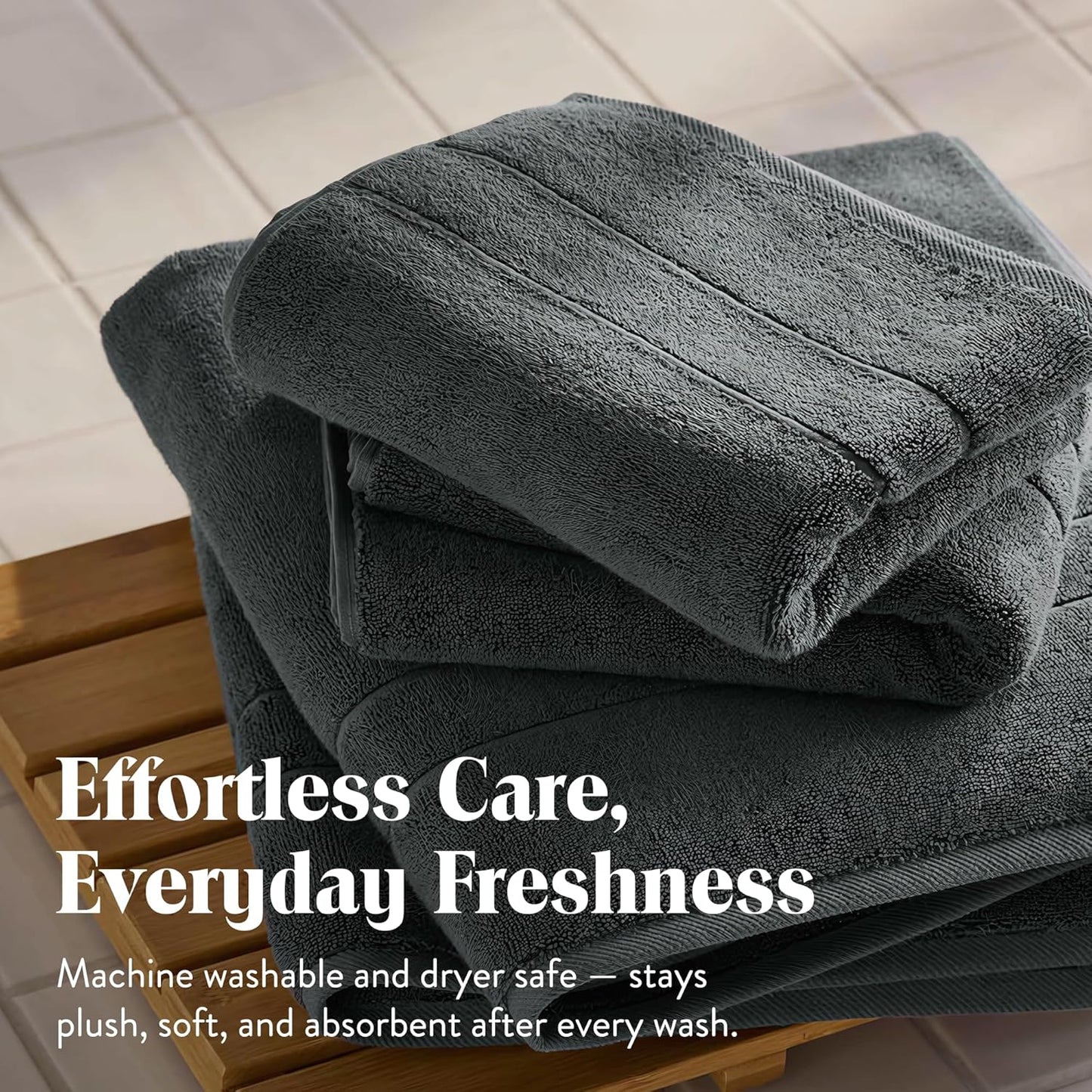 Brooklinen Super-Plush Turkish Cotton Washcloths Set of 2 Cotton, 820 GSM, Highly Absorbent, Machine Washable, Perfect for Home & Bathroom (13" x 13", Slate Grey)