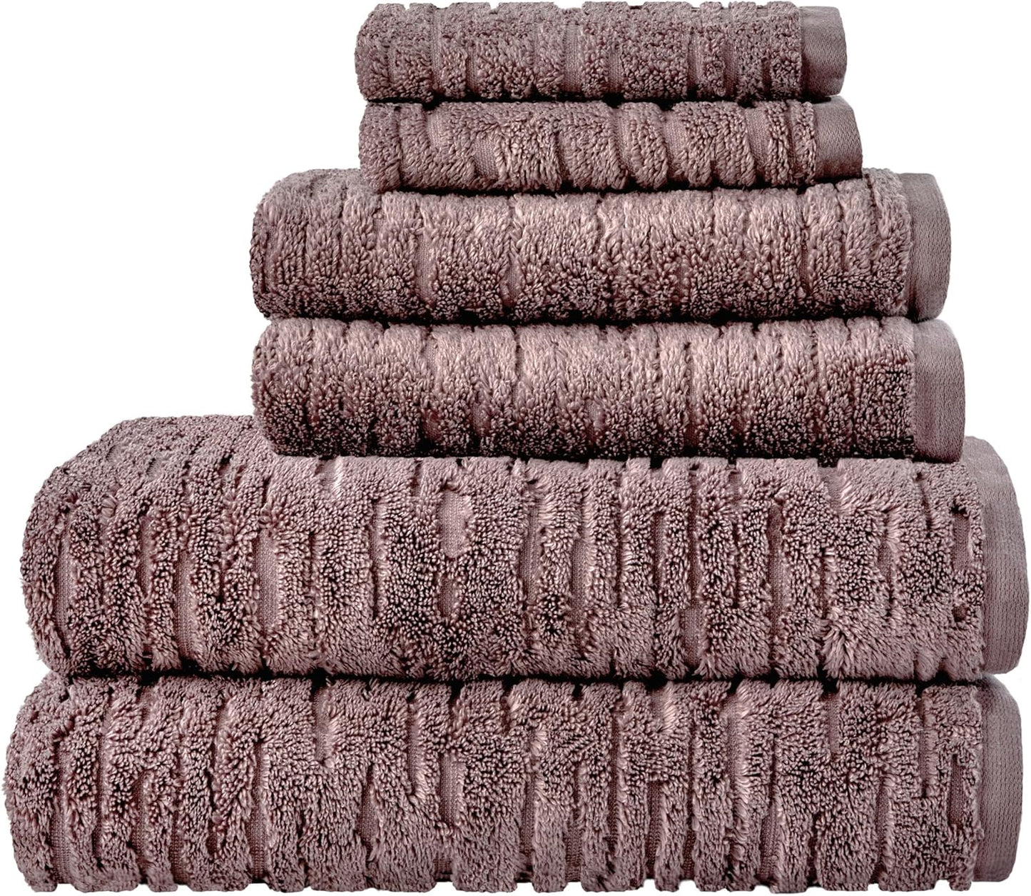 SKL Home CloudSoft Cotton Luxury 6-Piece Towel Set, Soft Plum