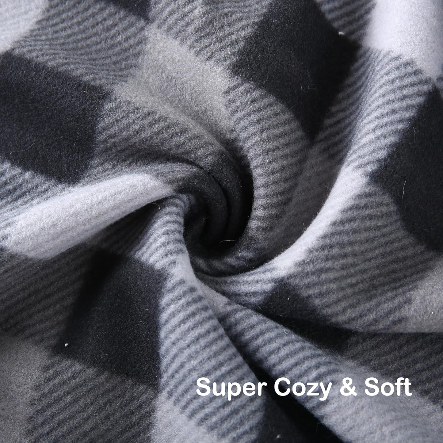 Electric Heated Blanket Full 72"x84", Soft Fleece with 10 Hours Auto-Off & 4 Heating Levels, Ultra-Soft, Warm Cozy, Machine Washable, Plaid Pattern, Dark Gray