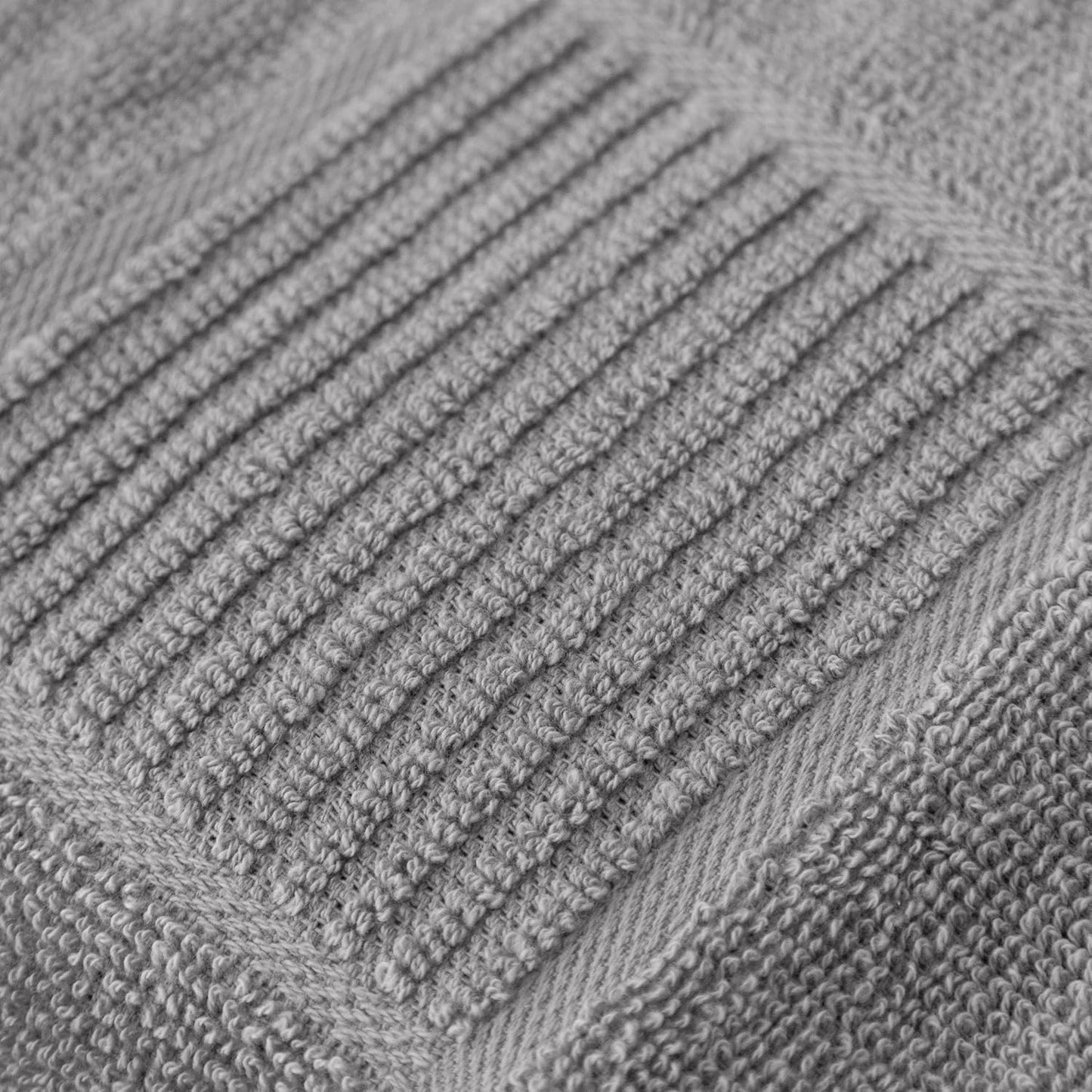 T-fal Solid & Checked Parquet Kitchen Towels: Highly Absorbent, Super Soft Long Lasting - 100% Cotton, 16"x26" Dish Towels for Cleaning & Drying Dishes, Pans, Glassware, or Countertops, (2-Pack), Gray