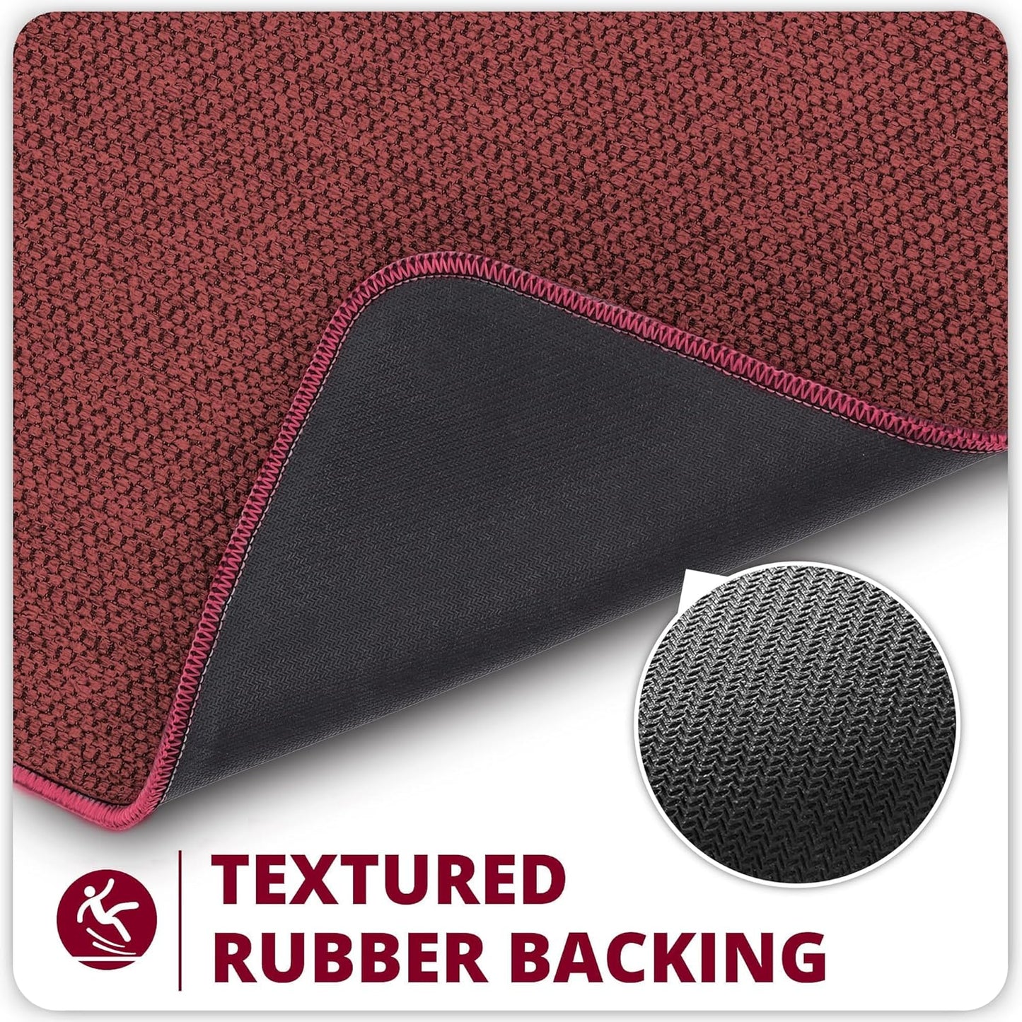 Christmas Toilet Rugs U Shaped Bathroom Rug,Machine Washable Non Slip Quick Dry Super Absorbent Ultra Thin Toilet Mats for Bathroom Toilet.Red,1'8"x2'(20x24inch)