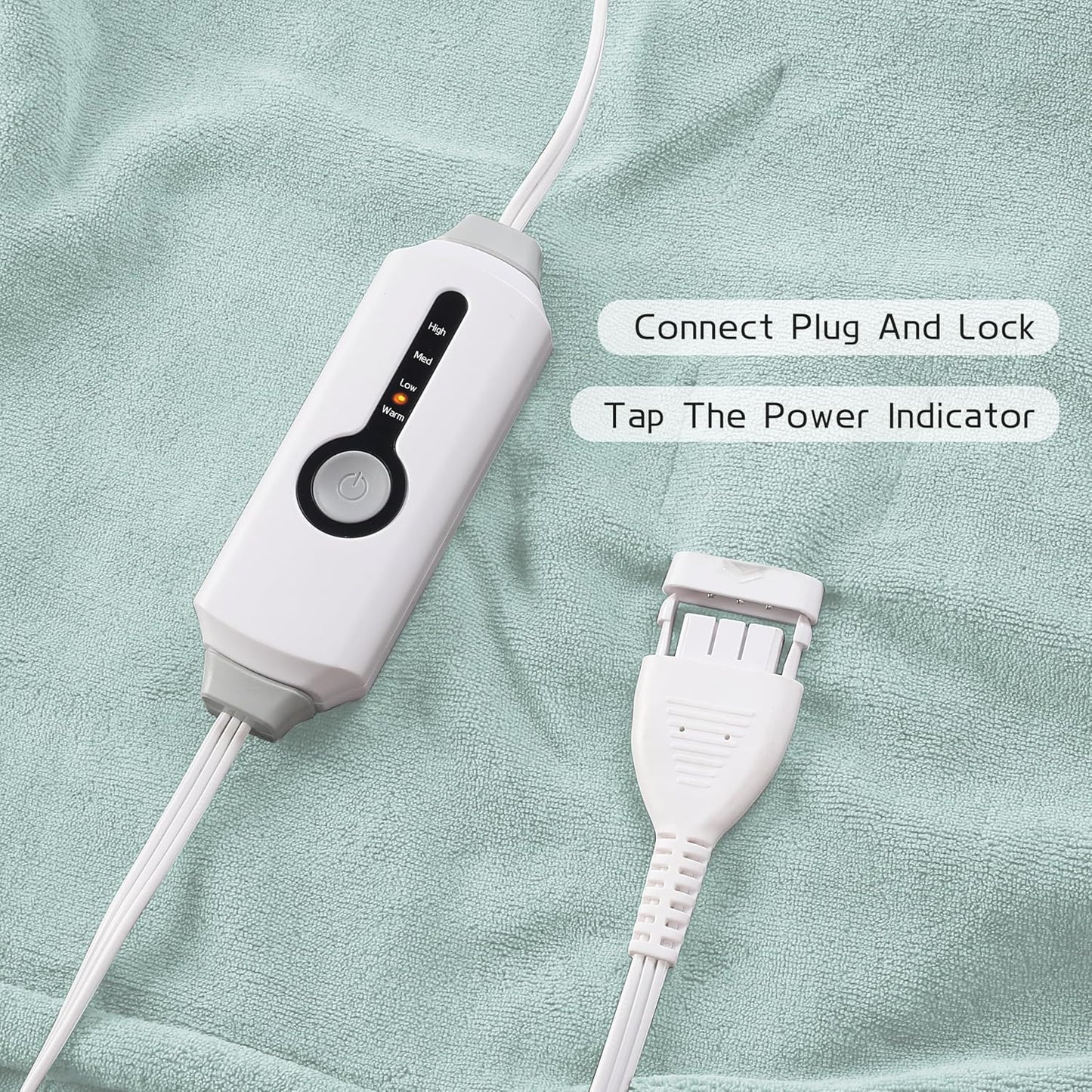 Electric Heated Blanket 72"x84" Full Size, Soft Coral Fleece with 4 Heating Levels and 10 Hours Auto-Off, Machine Washable, Cozy Plush Fabric for Home, Mint Green