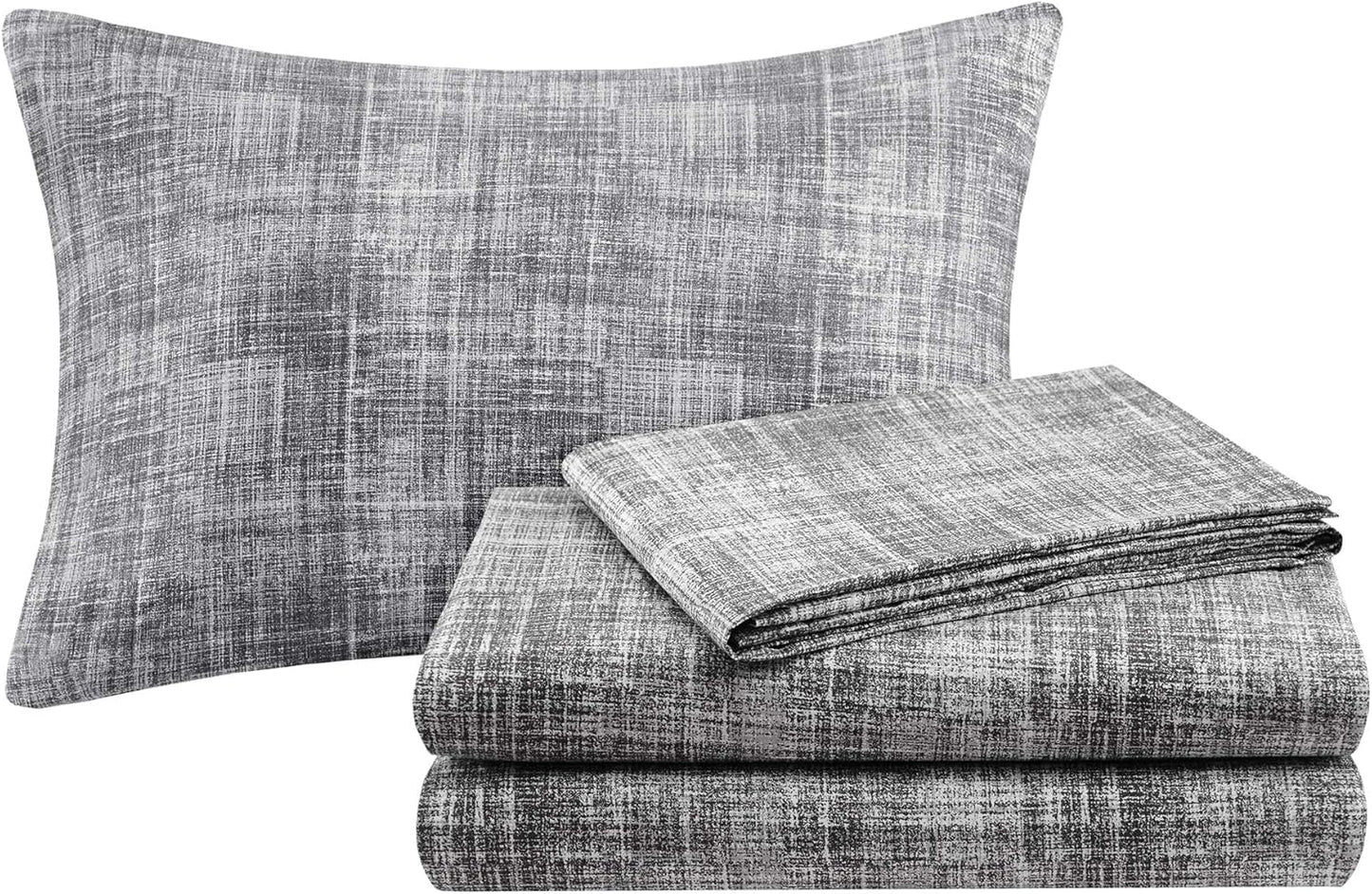 Madison Park Essentials King Comforter Set, Bed in a Bag King, Watercolor Print Coastal Comforter & Chambray Cotton Sheet Set, All Season Bedding Set, Saben, Taupe King (104 in x 92 in) 9 Piece
