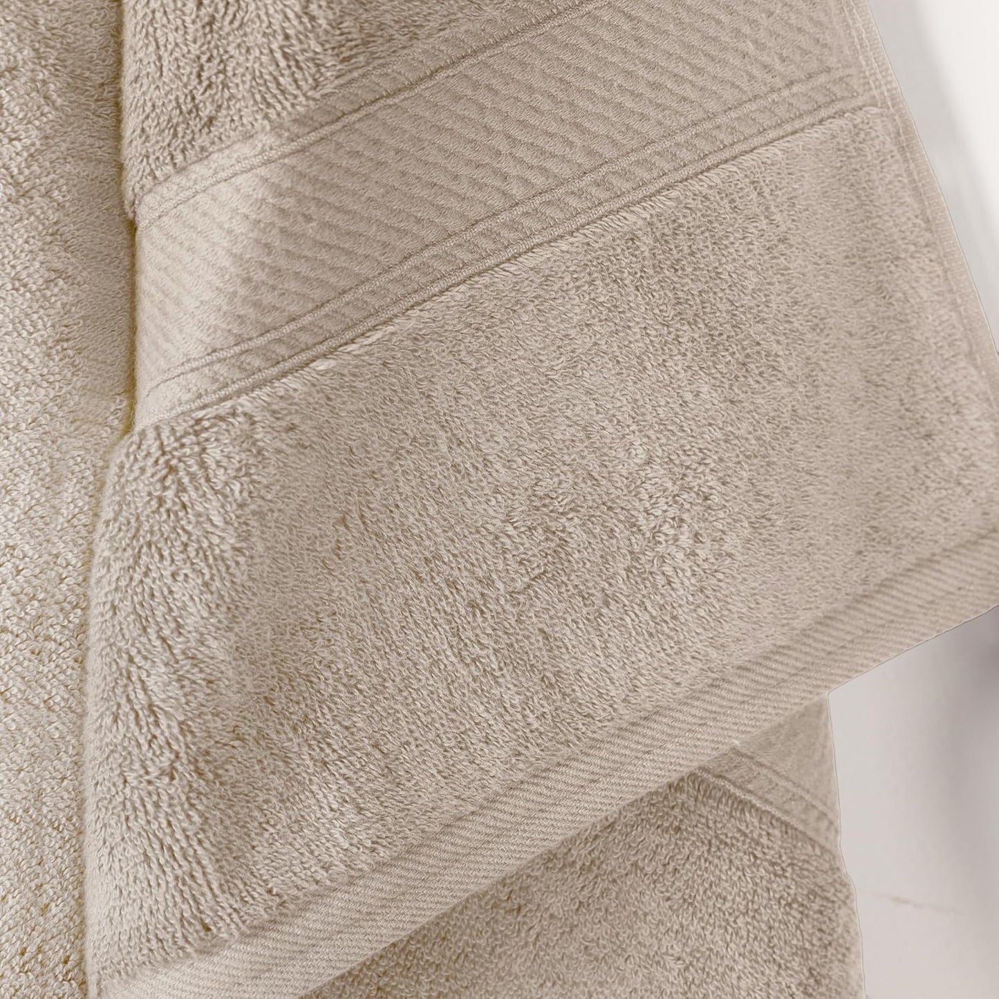 Superior Egyptian Cotton Pile Bath Towel Set of 2, Ultra Soft Luxury Towels, Thick Plush Essentials, Absorbent Heavyweight, Guest Bath, Hotel, Spa, Home Bathroom, Shower Basics, Stone