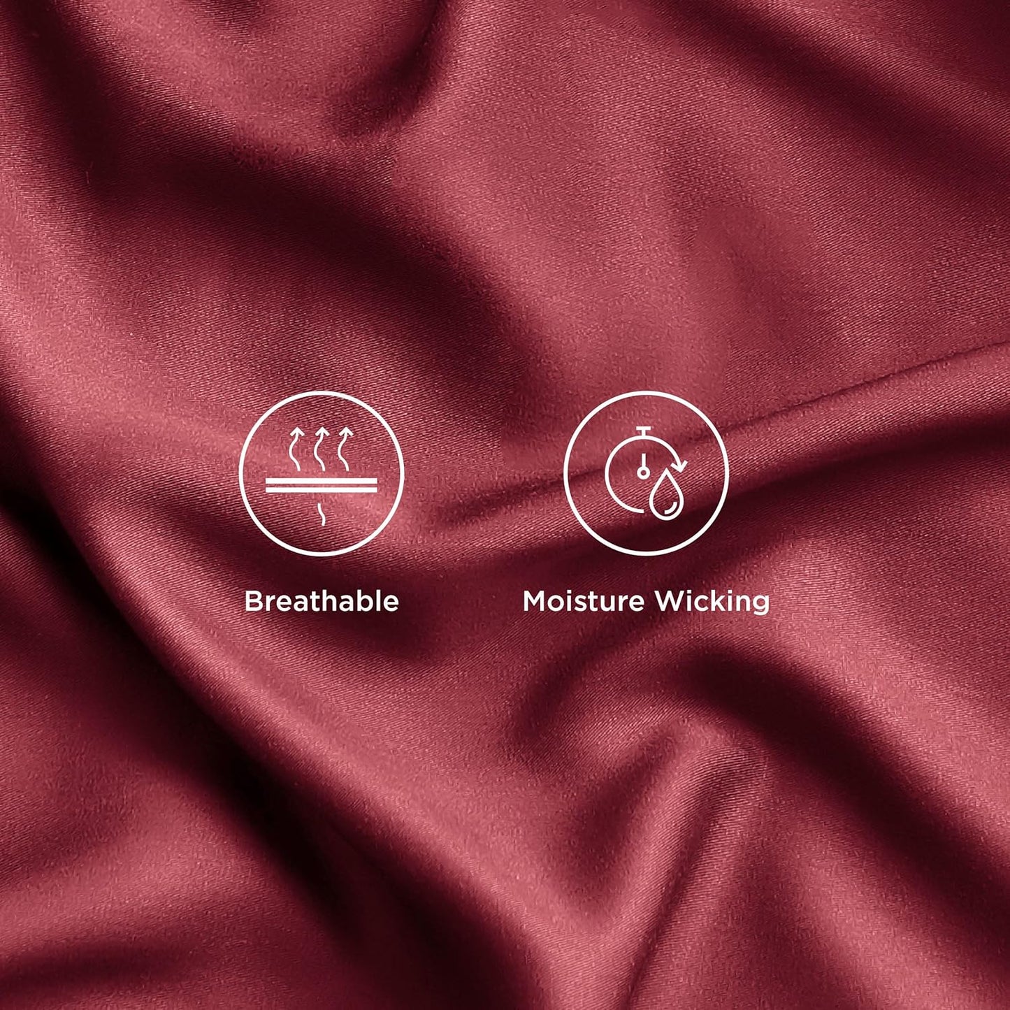 Bedsure King Size Sheets Set, Cooling Sheets for Hot Sleepers, Rayon Derived from Bamboo, Breathable & Soft, Deep Pocket Up to 16 Inches, Hotel Luxury Silky Bedding, Burgundy