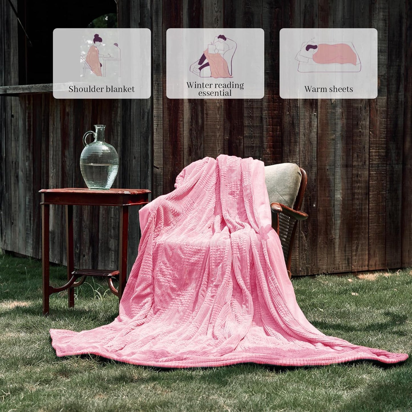 Electric Blanket Full Size 72''X84'' - Heated Blanket with Single Control Fast Heating 9 Heating Levels & 10 Hours Auto Off,ETL Certified Machine Washable (Light Pink)