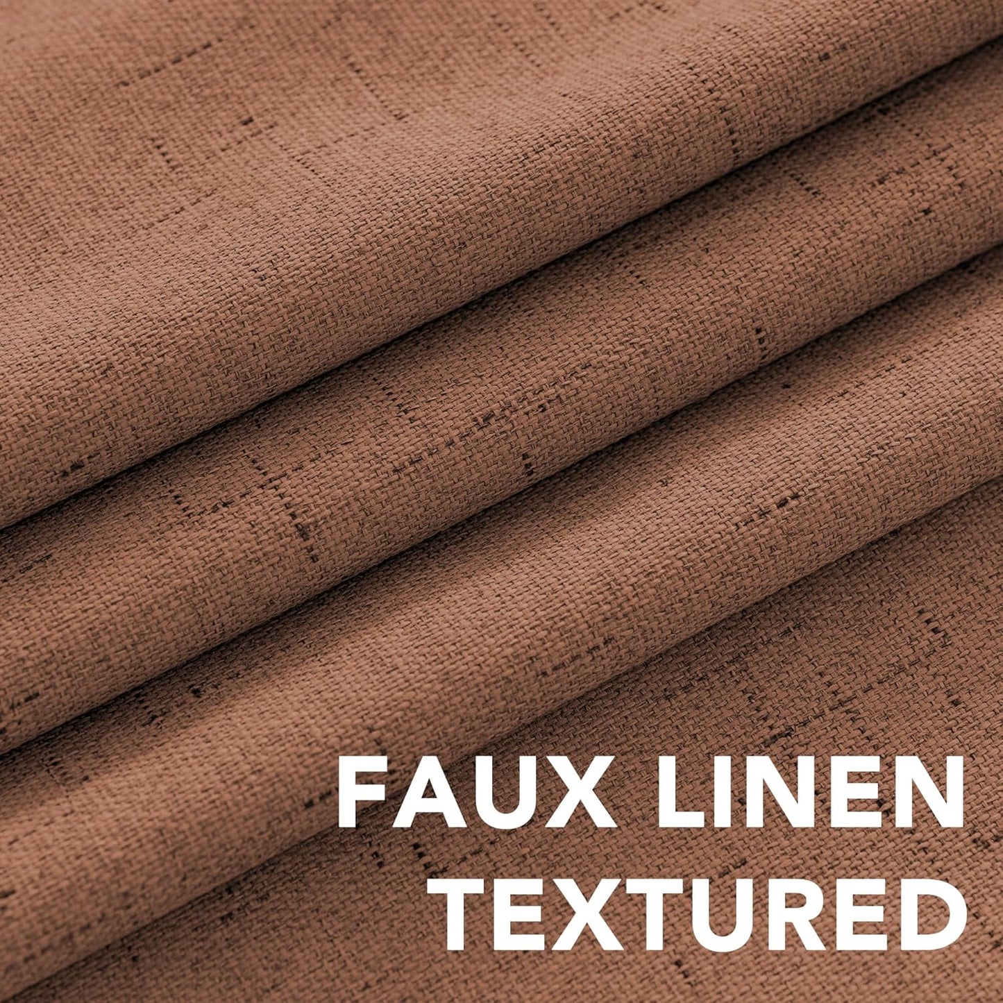 H.VERSAILTEX Bedroom Curtains Blackout Linen Blackout Curtains 84 Inches Long, 100% Blackout Thermal Textured Linen Look Curtain Draperies Grommet with White Liner, 2 Panels, Washed Spice
