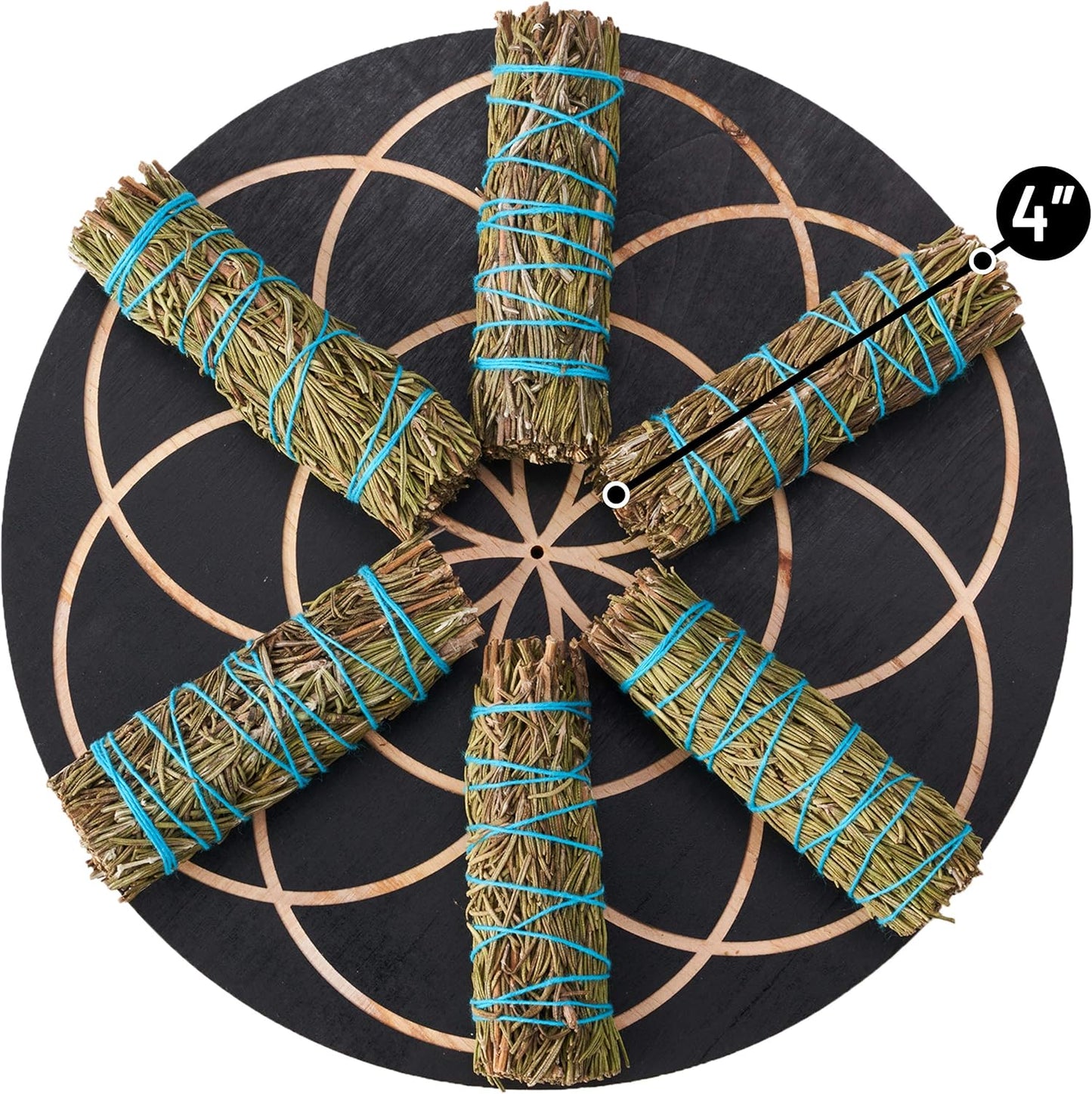 Rosemary Smudge Sticks 4 Inch | Rosemary Sage Smudging Wands | Wholesale Sage Bulk Sage Kit | Salvia Blanca para Limpiar | Sustainably Sourced California Sage