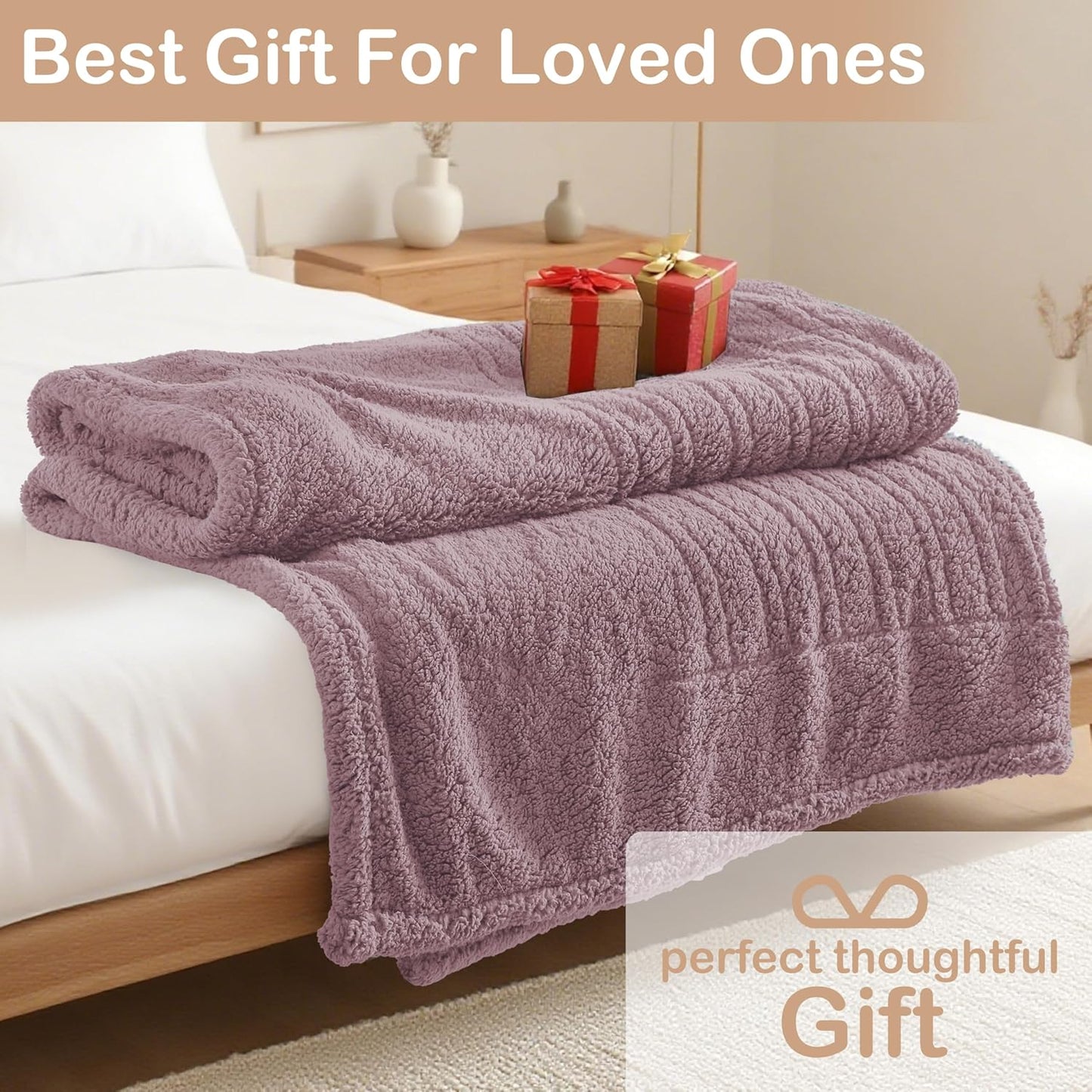 Electric Heated Blanket 6 Heating Settings & 10H Auto Off Full 72×84 Double Sided Plush Sherpa Ultra-Soft Warm Thick, Machine Washable, Fast Heating, Home Office Berry Purple