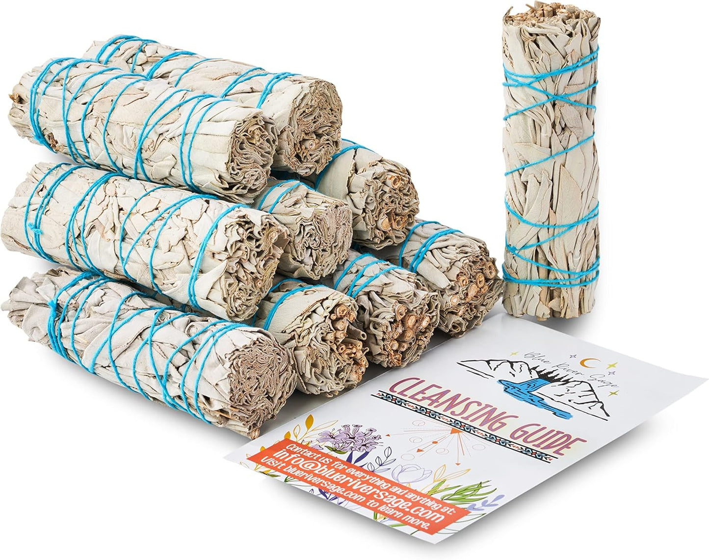 10 White Sage Smudge Sticks ~ Sustainably Grown Sage Bundles for Smudging, Smudge Kit, Ceremony, Spiritual Use, Home & Office Cleansing or Smoke Cleanse (10 Pack)