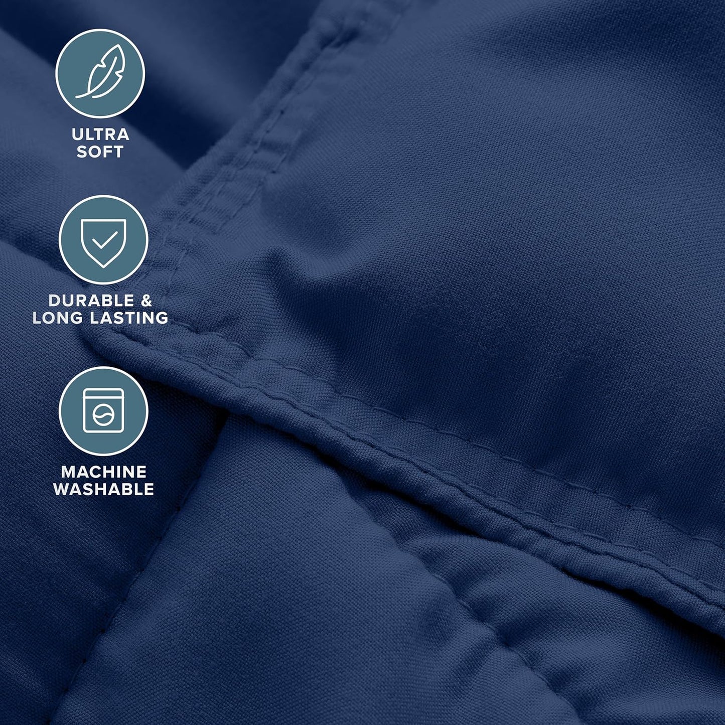 Bare Home Comforter Set - Queen Size - Ultra-Soft - Goose Down Alternative - Premium 1800 Series - All Season Warmth (Queen, Dark Blue)