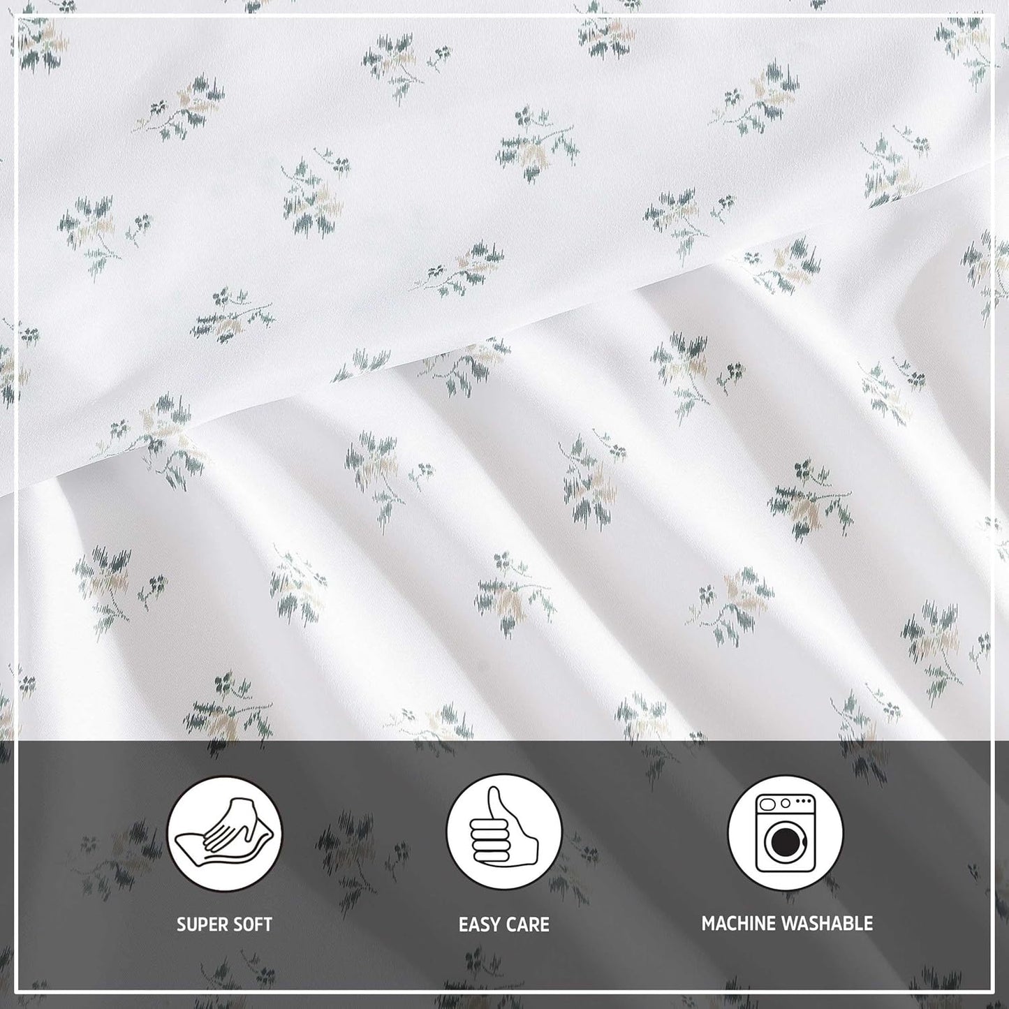 Wrangler - Full Bed Sheets, Ultra-Soft & Lightweight Bedding with Matching Pillowcases, Lightweight Bed Set for All Season Comfort, Oeko-Tex Certified (Sketchy Ditsy Green)