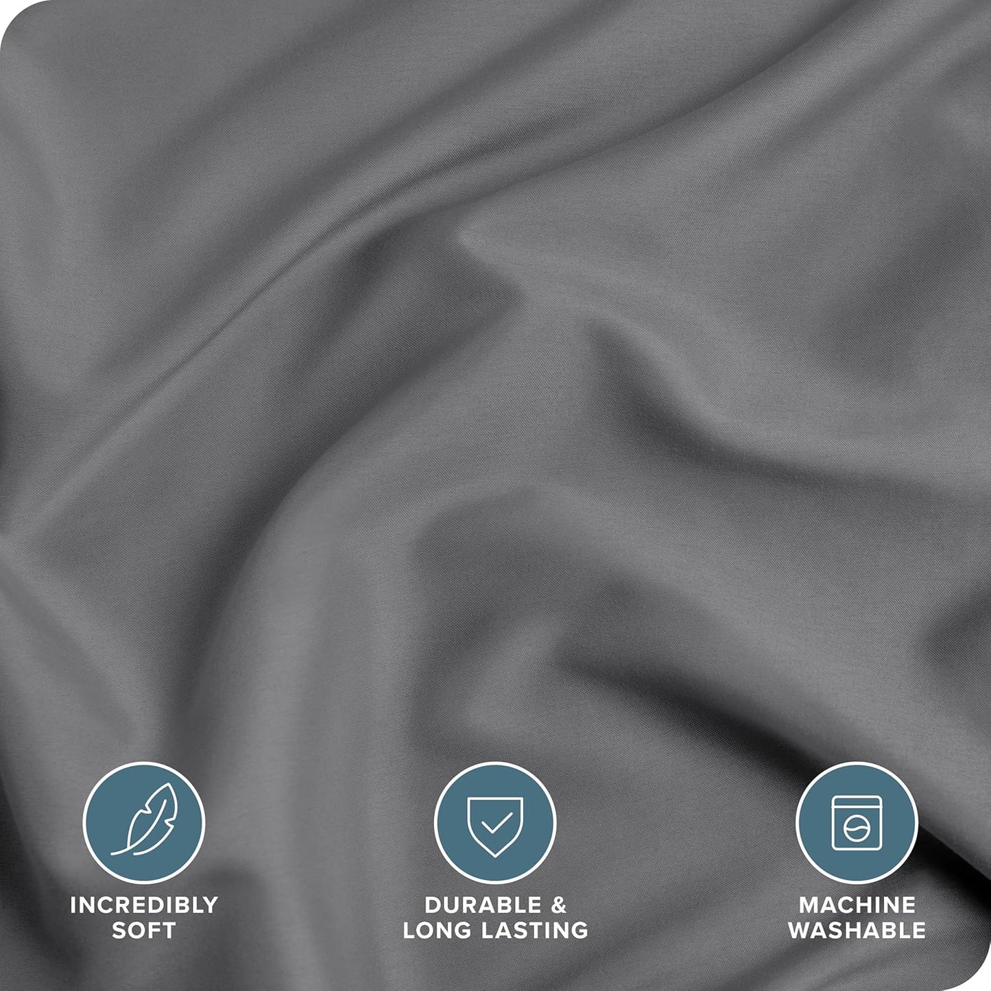 Bare Home Bedding Duvet Cover Oversized King Size - Premium 1800 Super Soft Collection - Lightweight, Duvet Cover - Soft Textured Bedding (Oversized King, Grey)