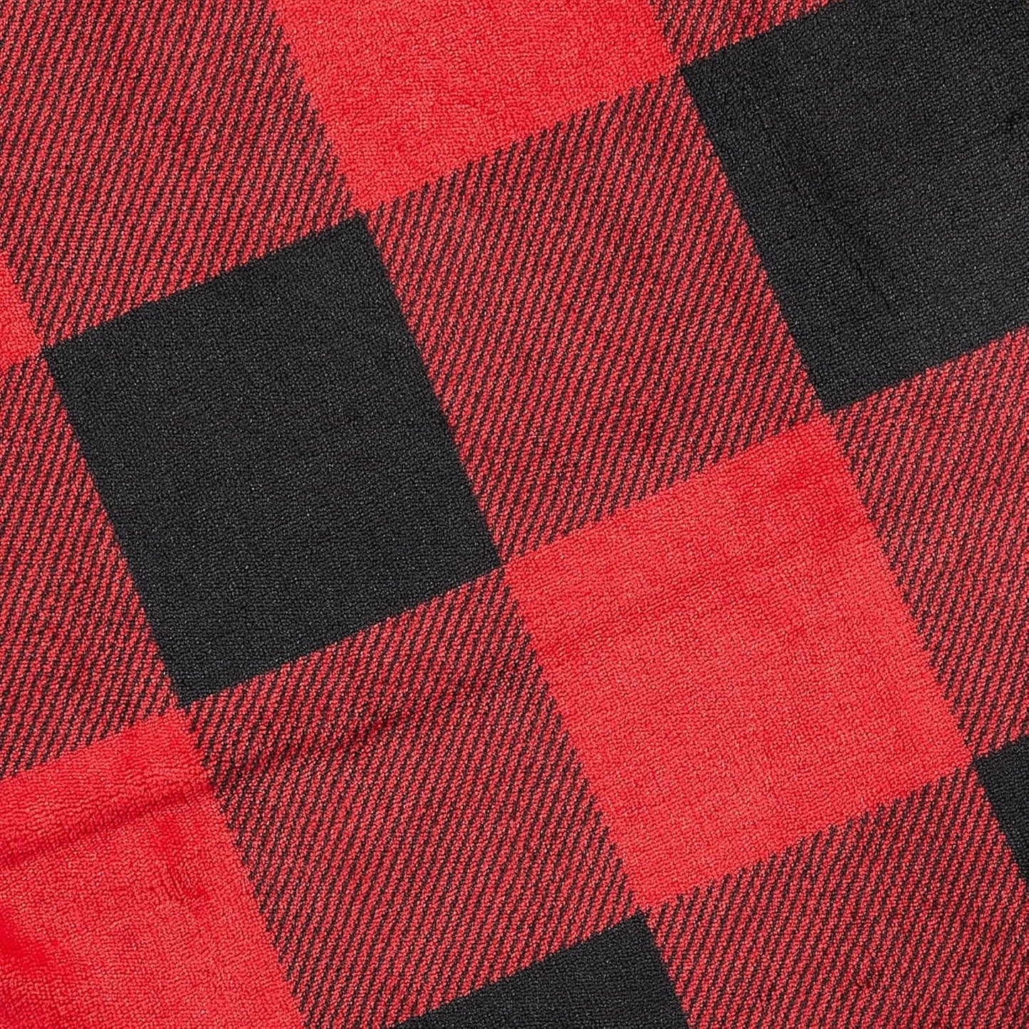 Fleece/Sherpa Throw Blanket - Super Soft Printed Blanket for Couch, Chair, or Bed - Cozy, Luxurious Plush Throw Blanket - Throw 50" x 60", Red/Black Buff Check